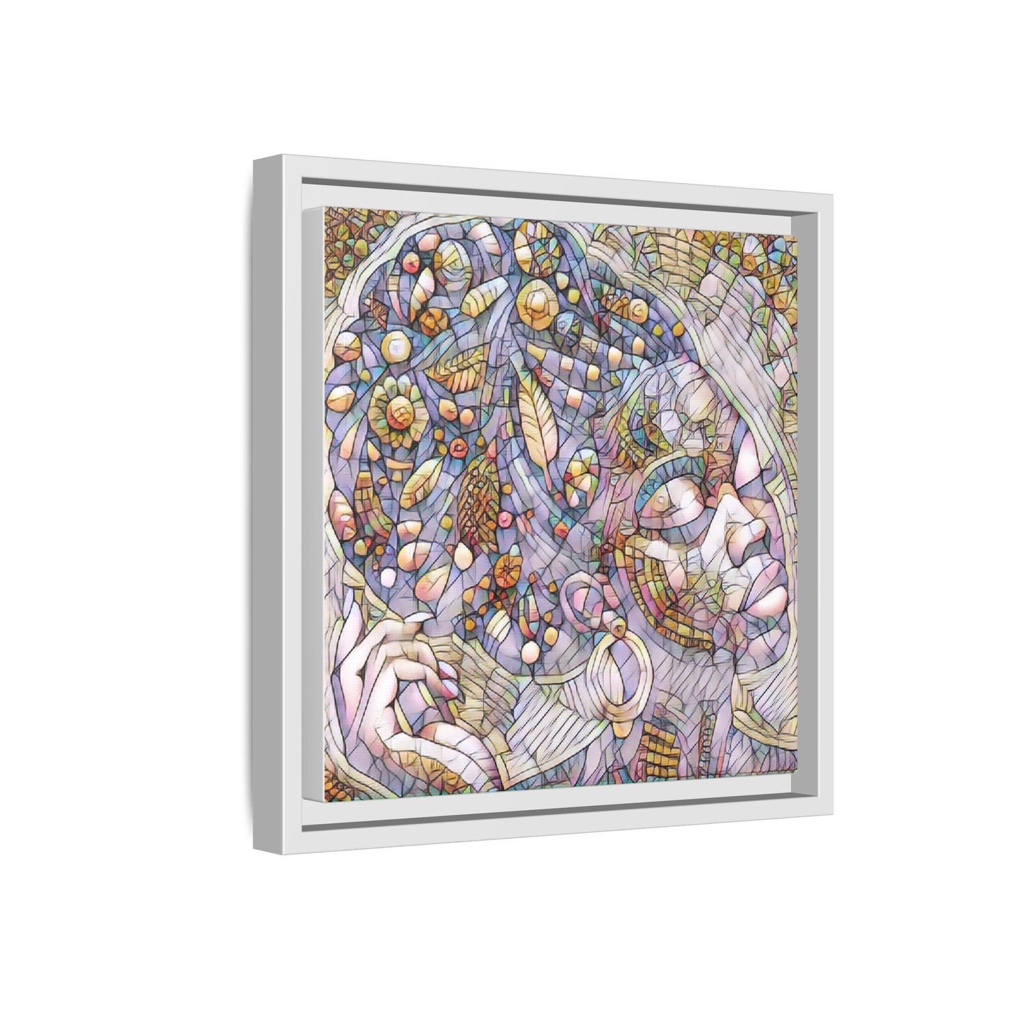 Bohemian Mosaic Woman Matte Canvas Framed Wall Art