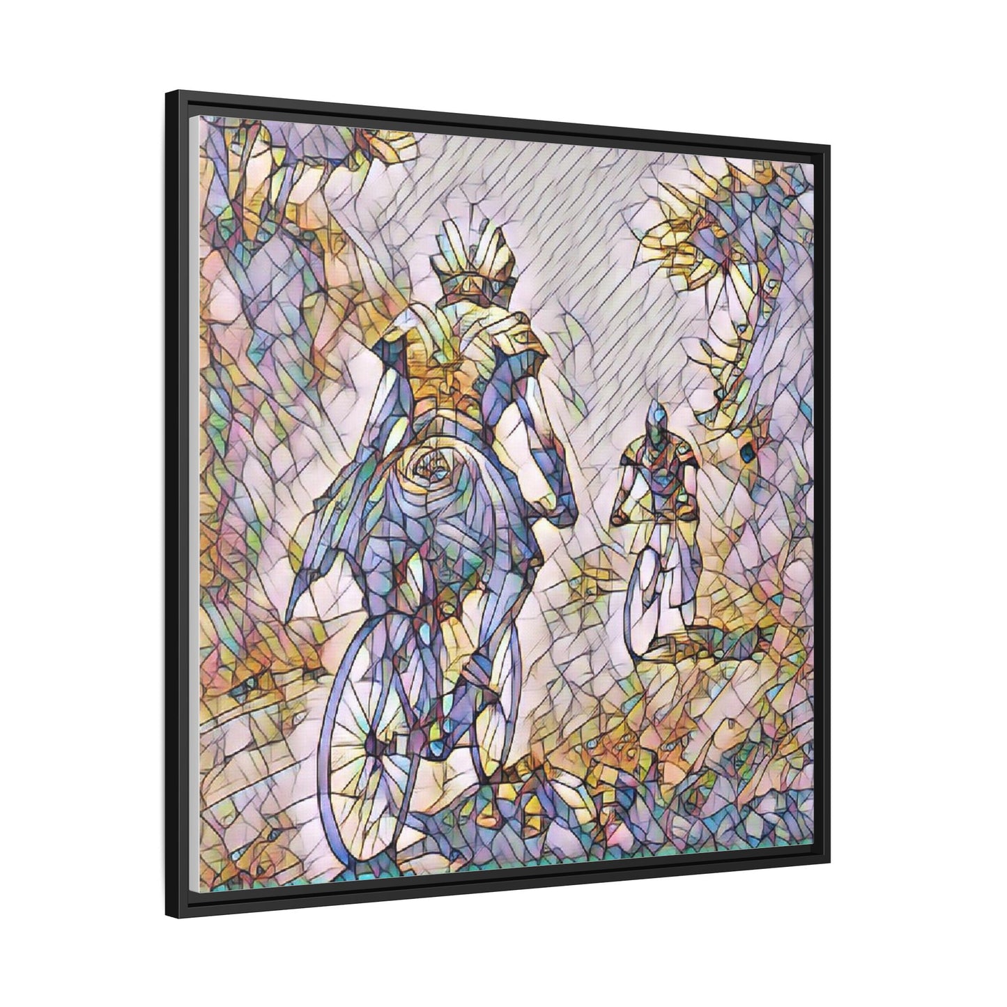 Cycling Art Print — Framed Matte Canvas Wall Art