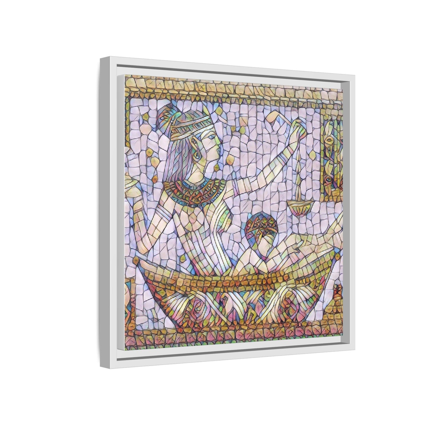 Egyptian Mosaic Goddess Matte Canvas Print (Framed)
