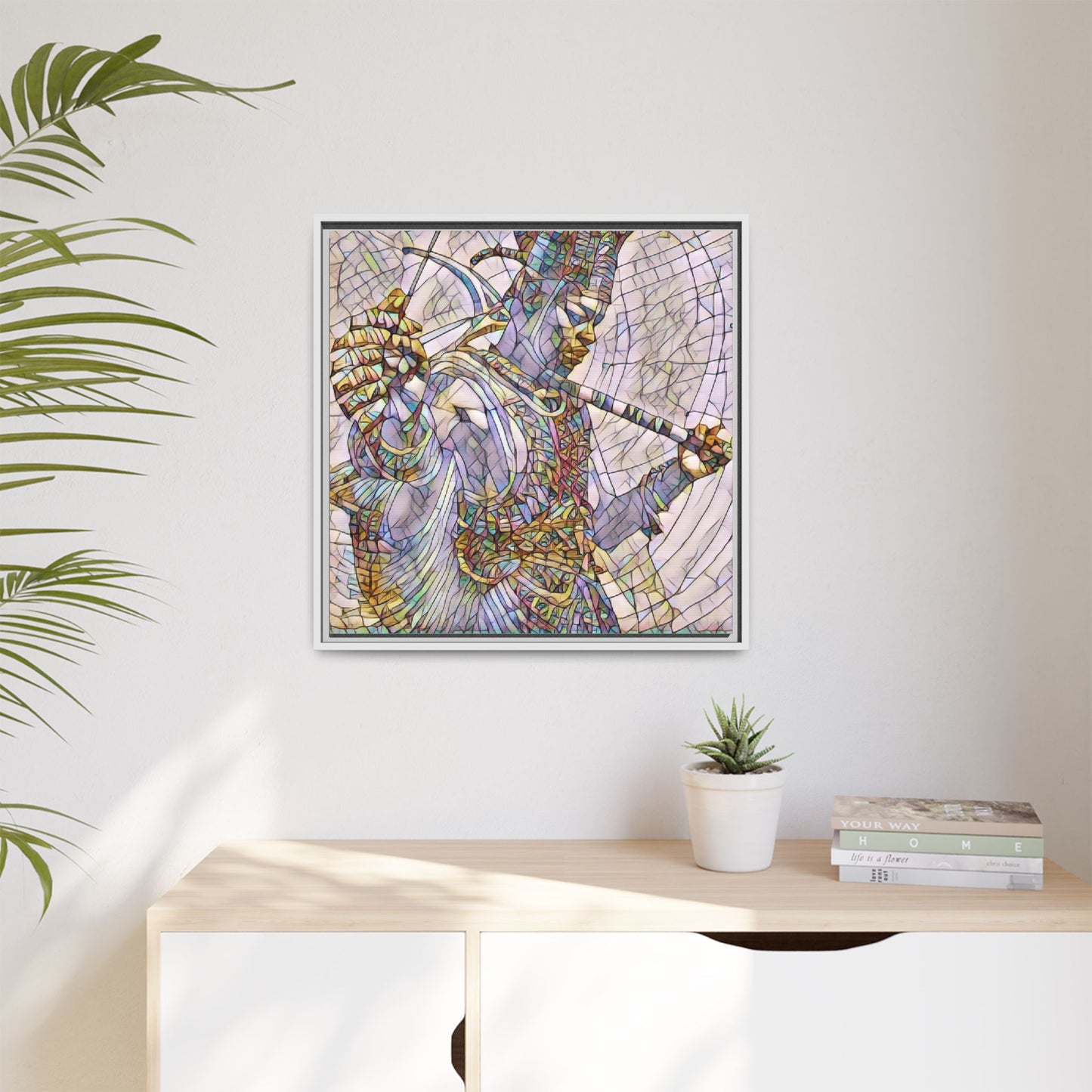 Egyptian God Mosaic Matte Canvas Framed Art
