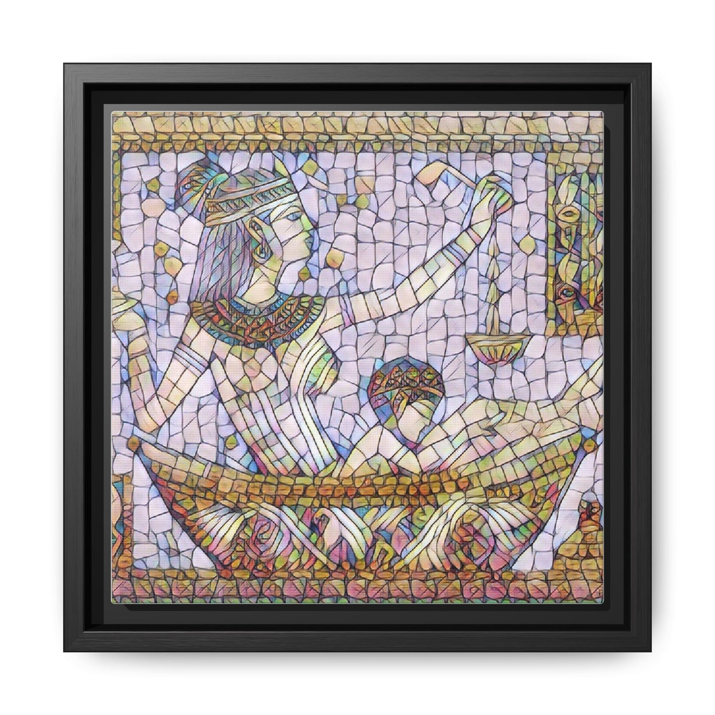 Egyptian Mosaic Goddess Matte Canvas Print (Framed)