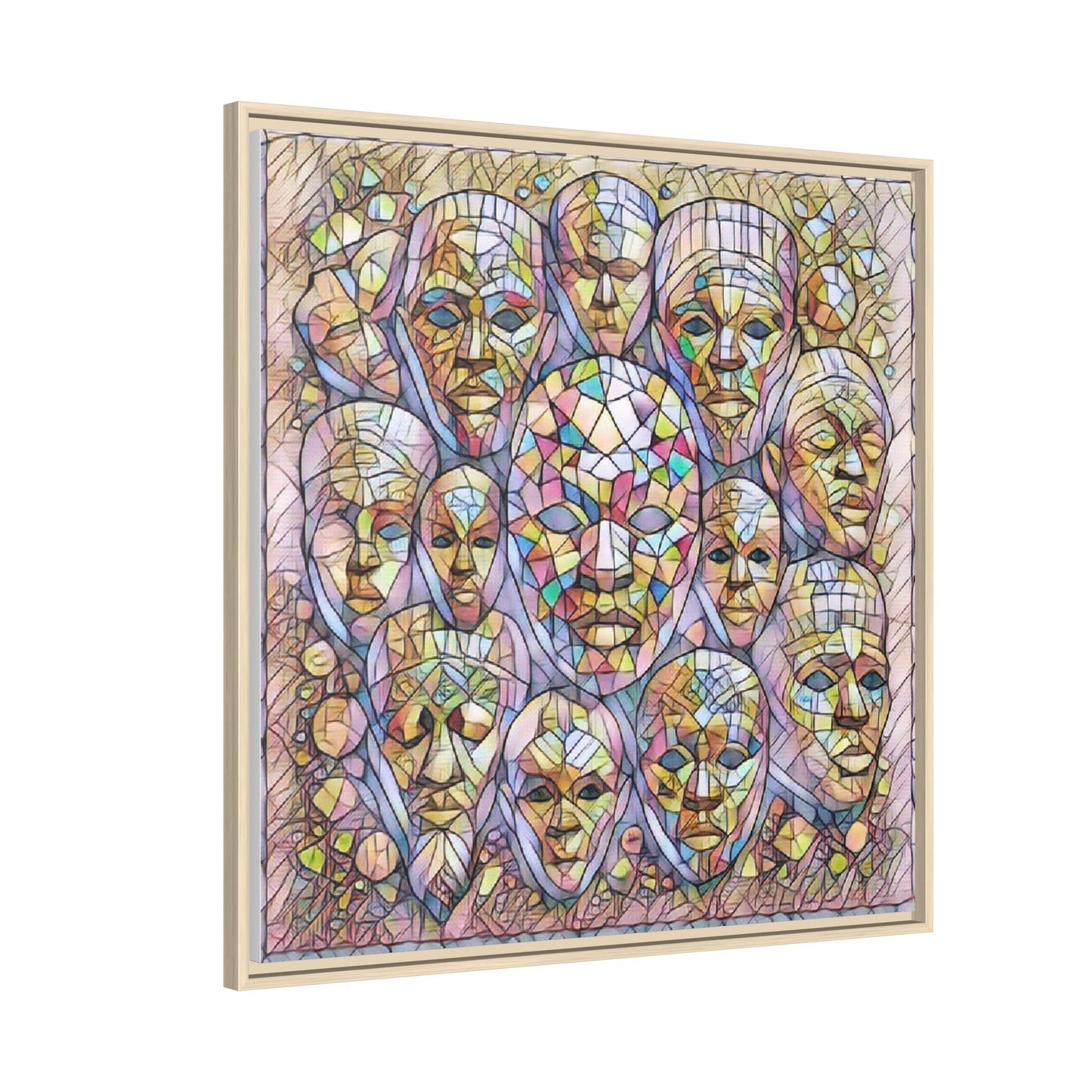 Framed Art Print — Mosaic Faces Matte Canvas