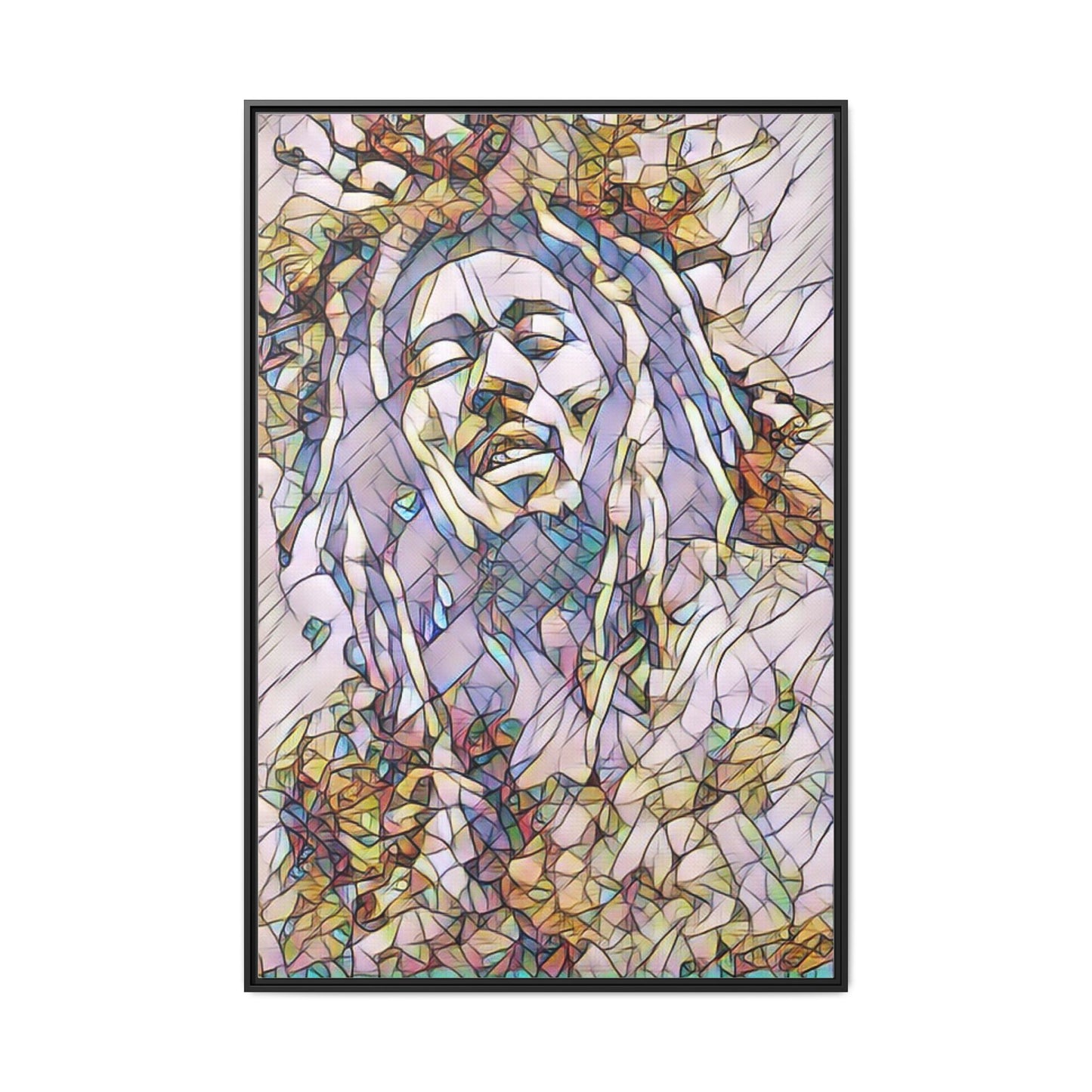 Abstract Multicolor Portrait Matte Canvas Framed Wall Art