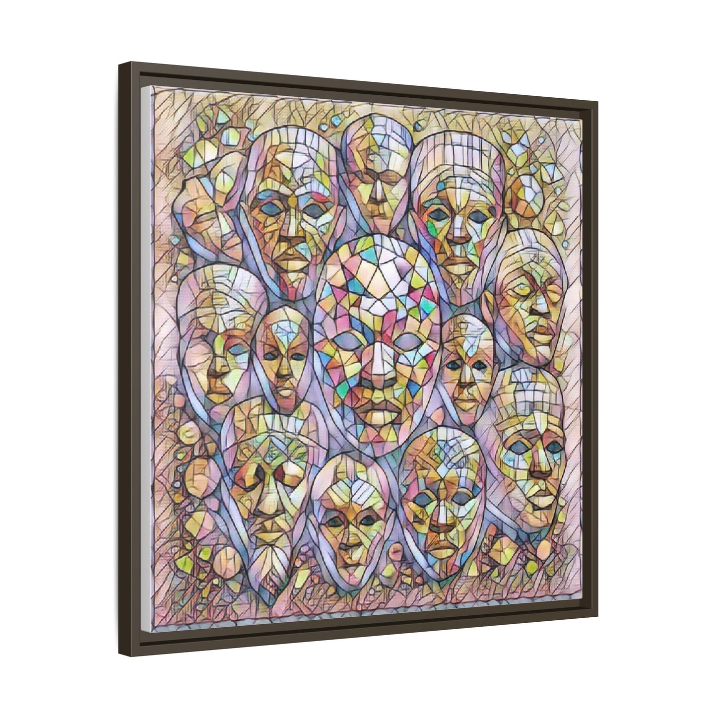 Framed Art Print — Mosaic Faces Matte Canvas