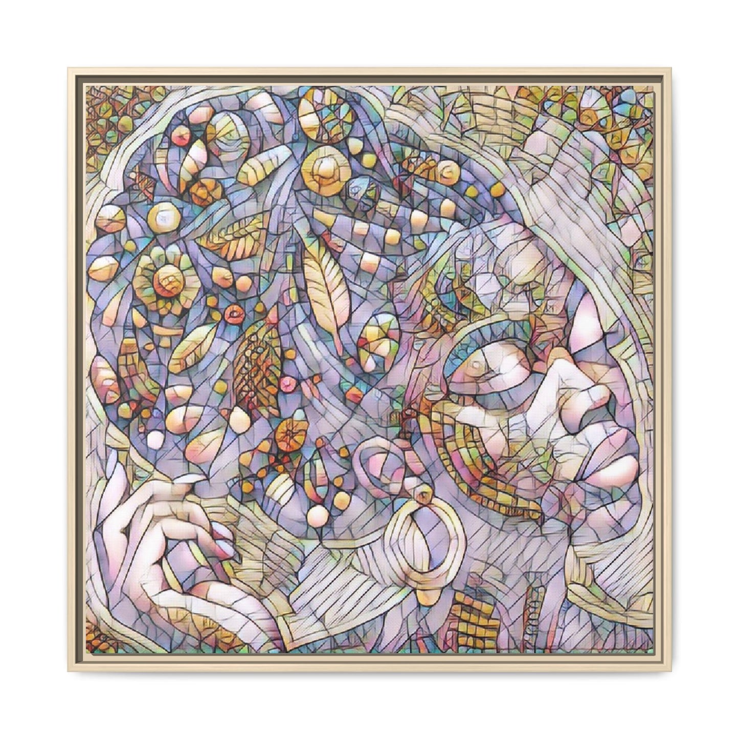 Bohemian Mosaic Woman Matte Canvas Framed Wall Art