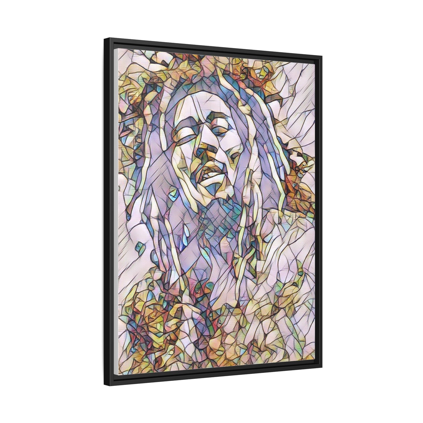 Abstract Multicolor Portrait Matte Canvas Framed Wall Art