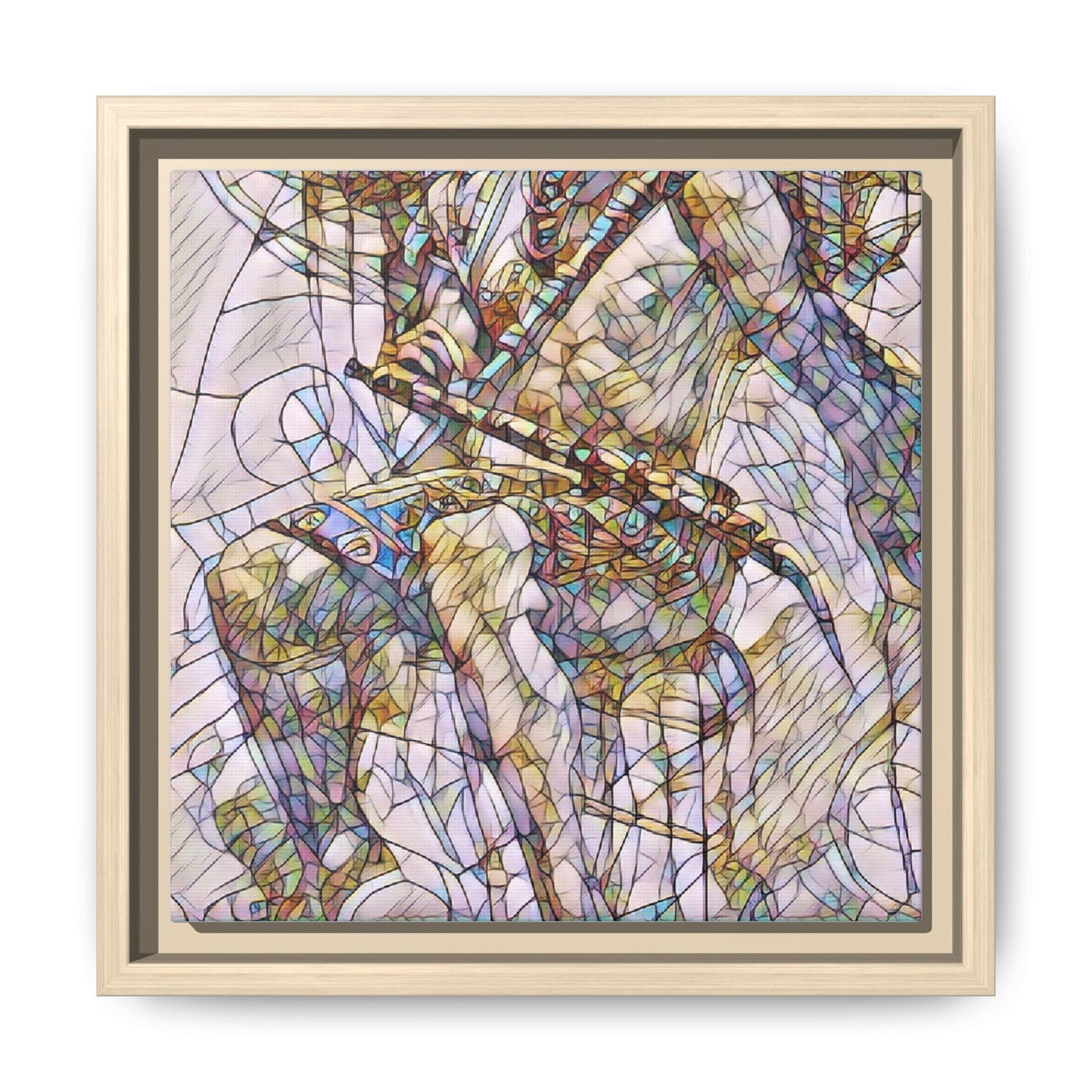 Framed Abstract Musician Canvas Art — Multi‑Color Jazz Saxophone Print