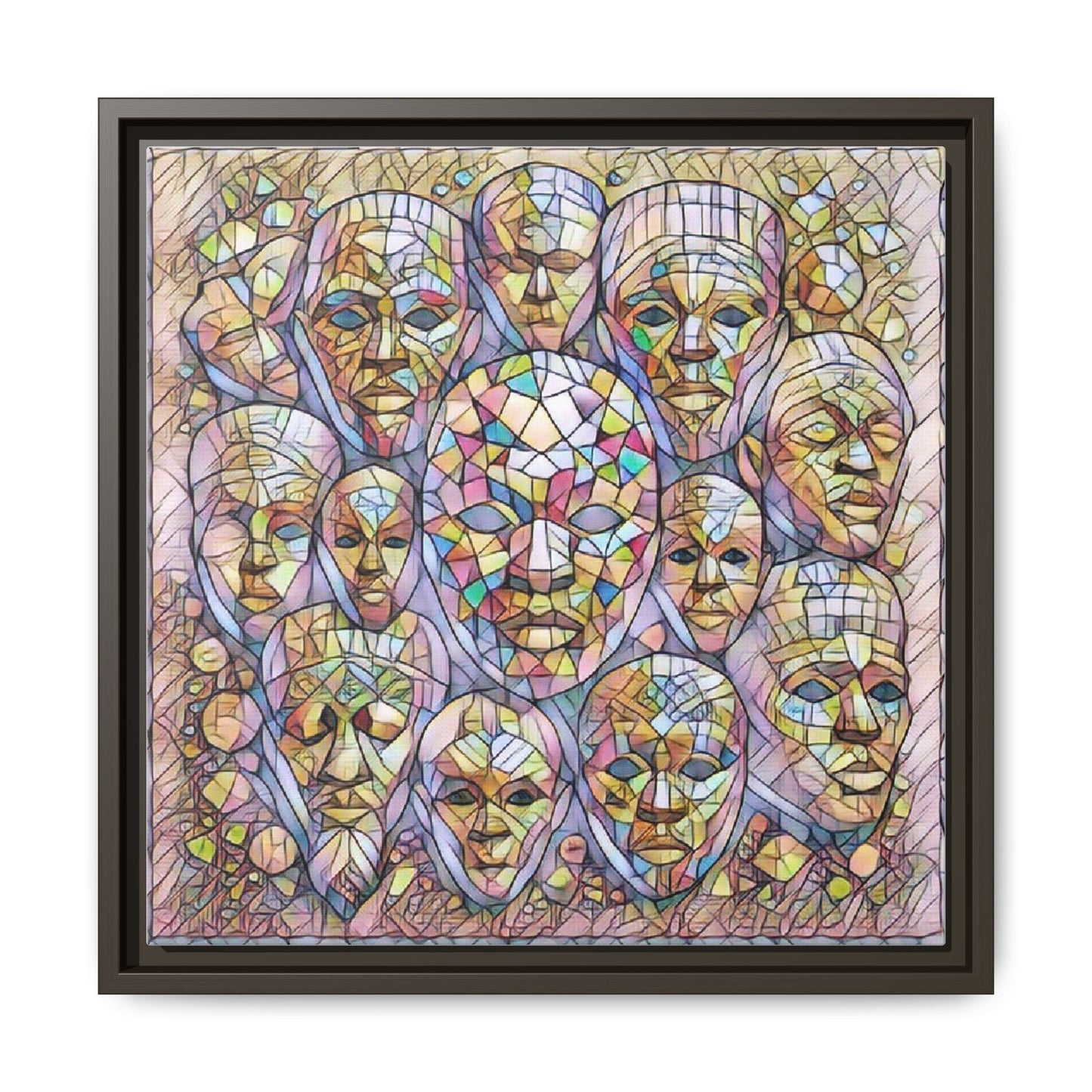 Framed Art Print — Mosaic Faces Matte Canvas