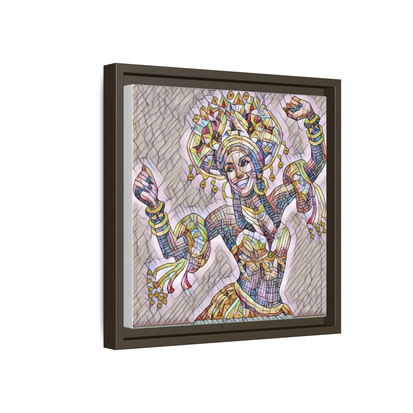 Framed Matte Canvas: Colorful Carnival Dancer Artwork – Vibrant Ethnic Dance Wall Art
