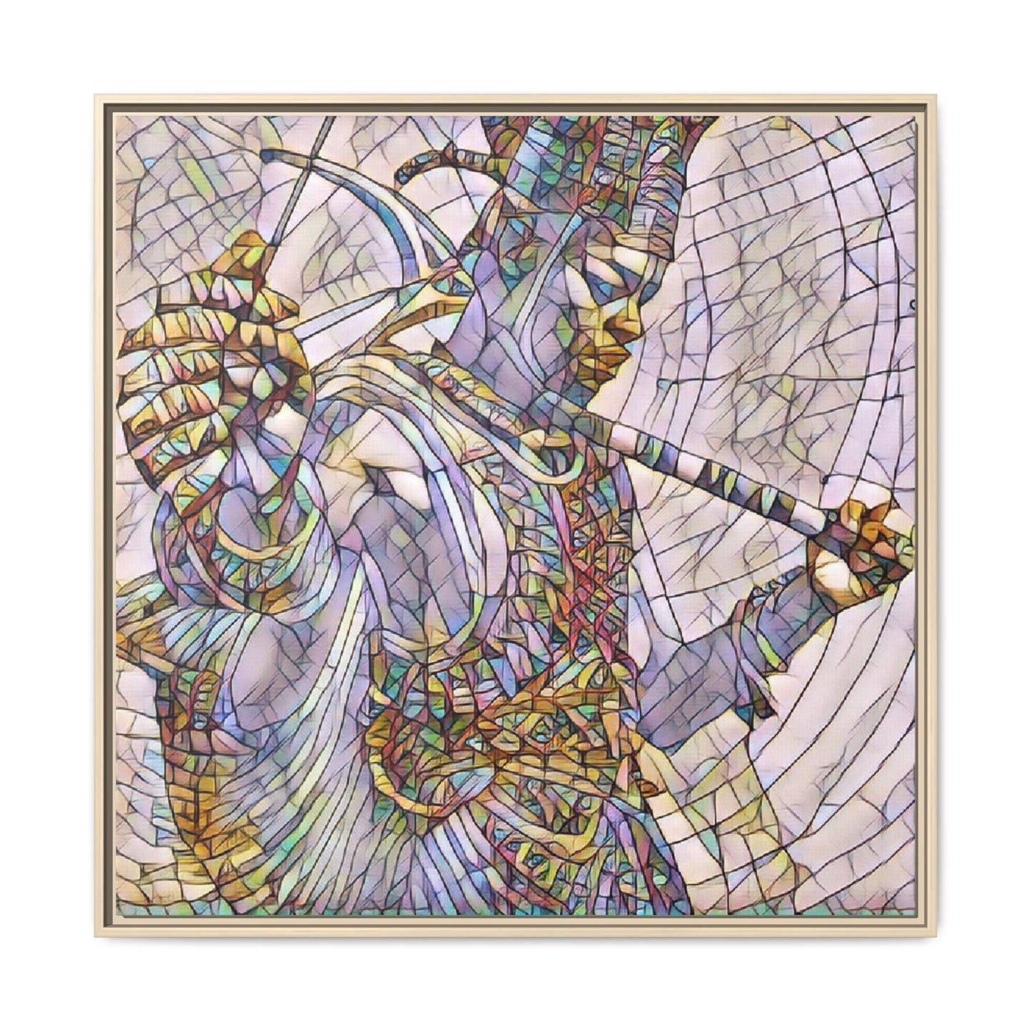 Egyptian God Mosaic Matte Canvas Framed Art