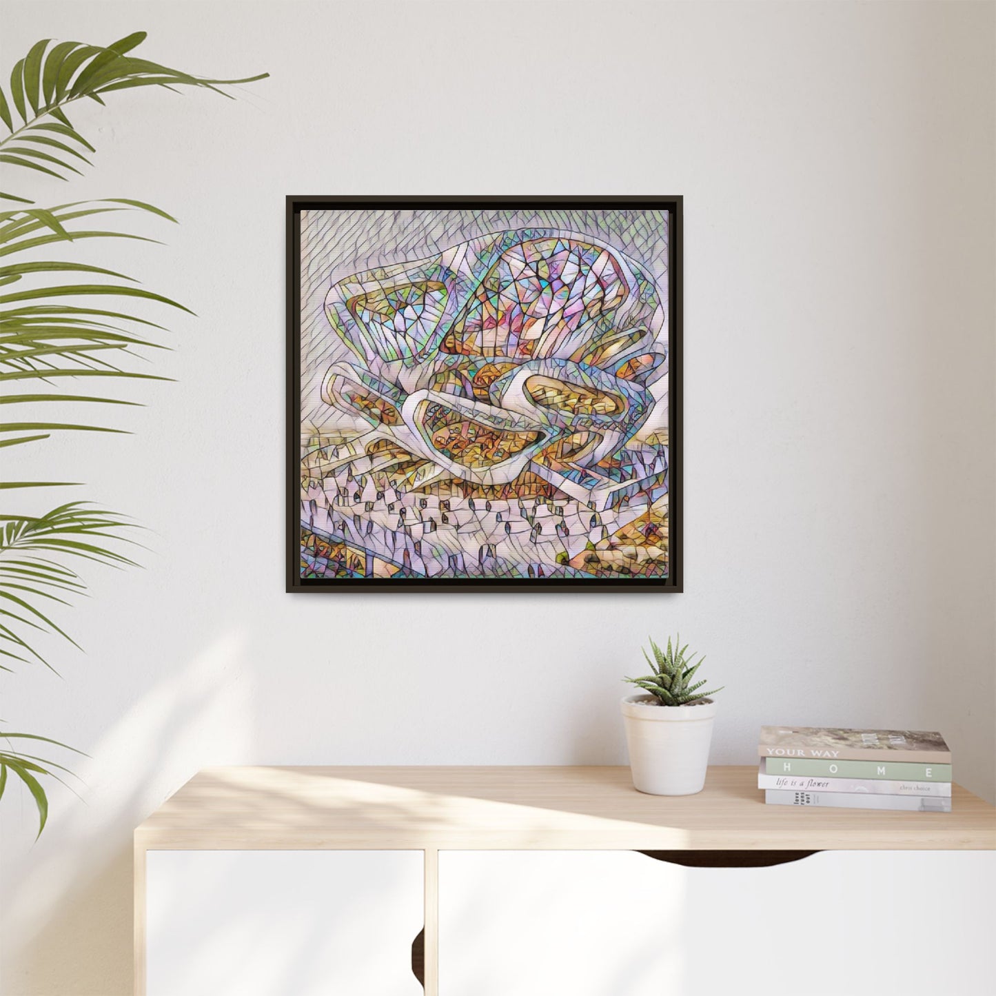 Abstract Colorful Sculpture Matte Canvas Framed Wall Art