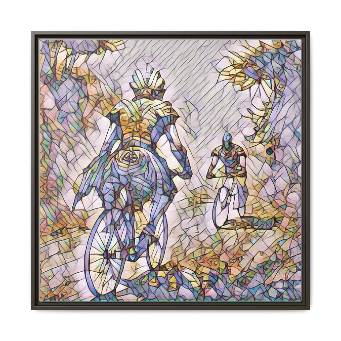 Cycling Art Print — Framed Matte Canvas Wall Art