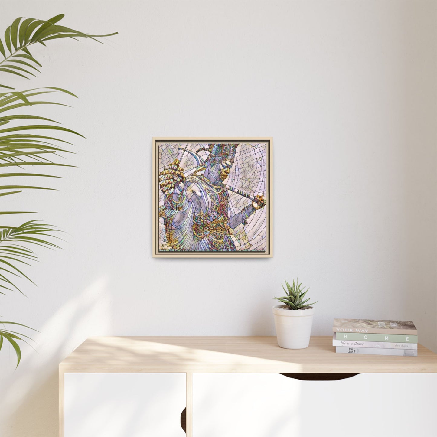 Egyptian God Mosaic Matte Canvas Framed Art