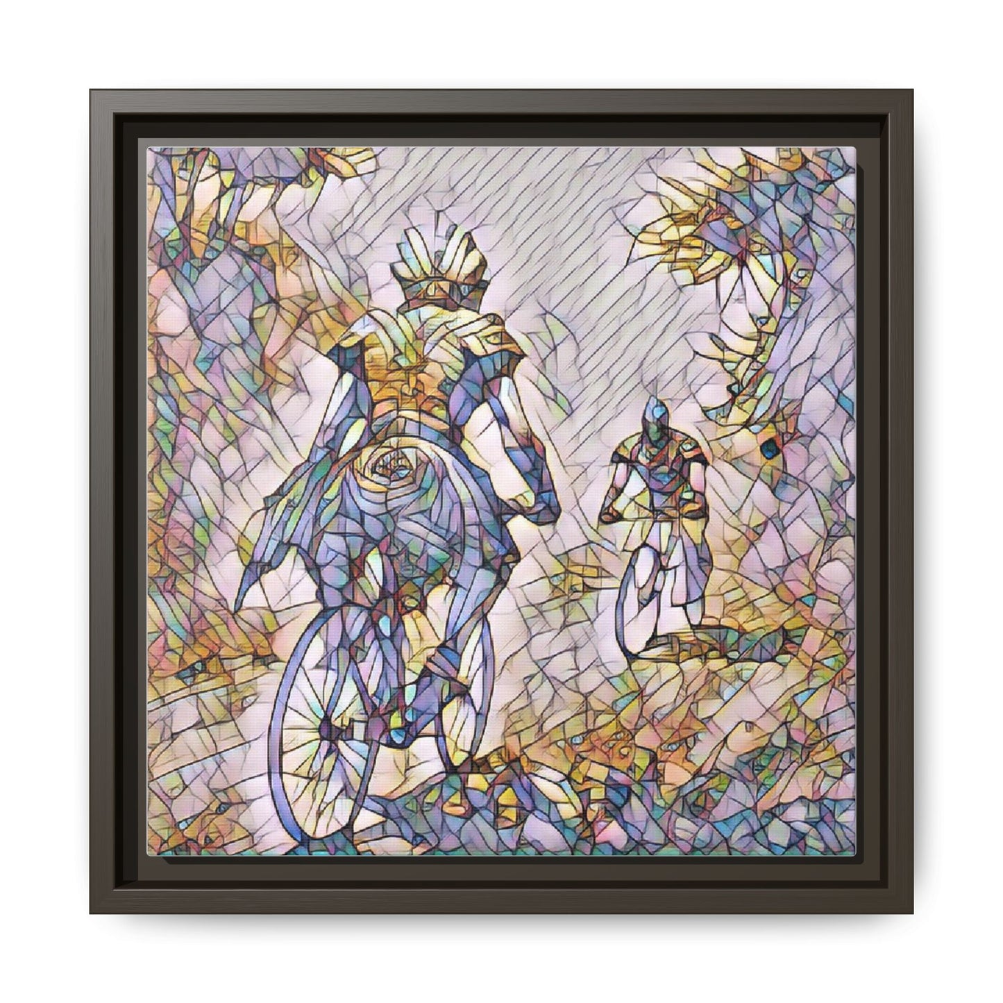 Cycling Art Print — Framed Matte Canvas Wall Art