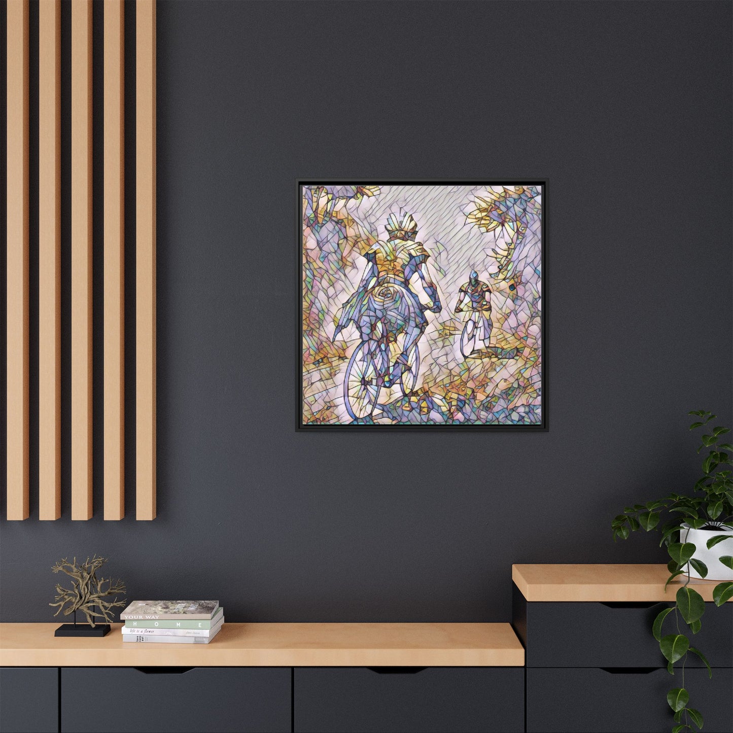 Cycling Art Print — Framed Matte Canvas Wall Art