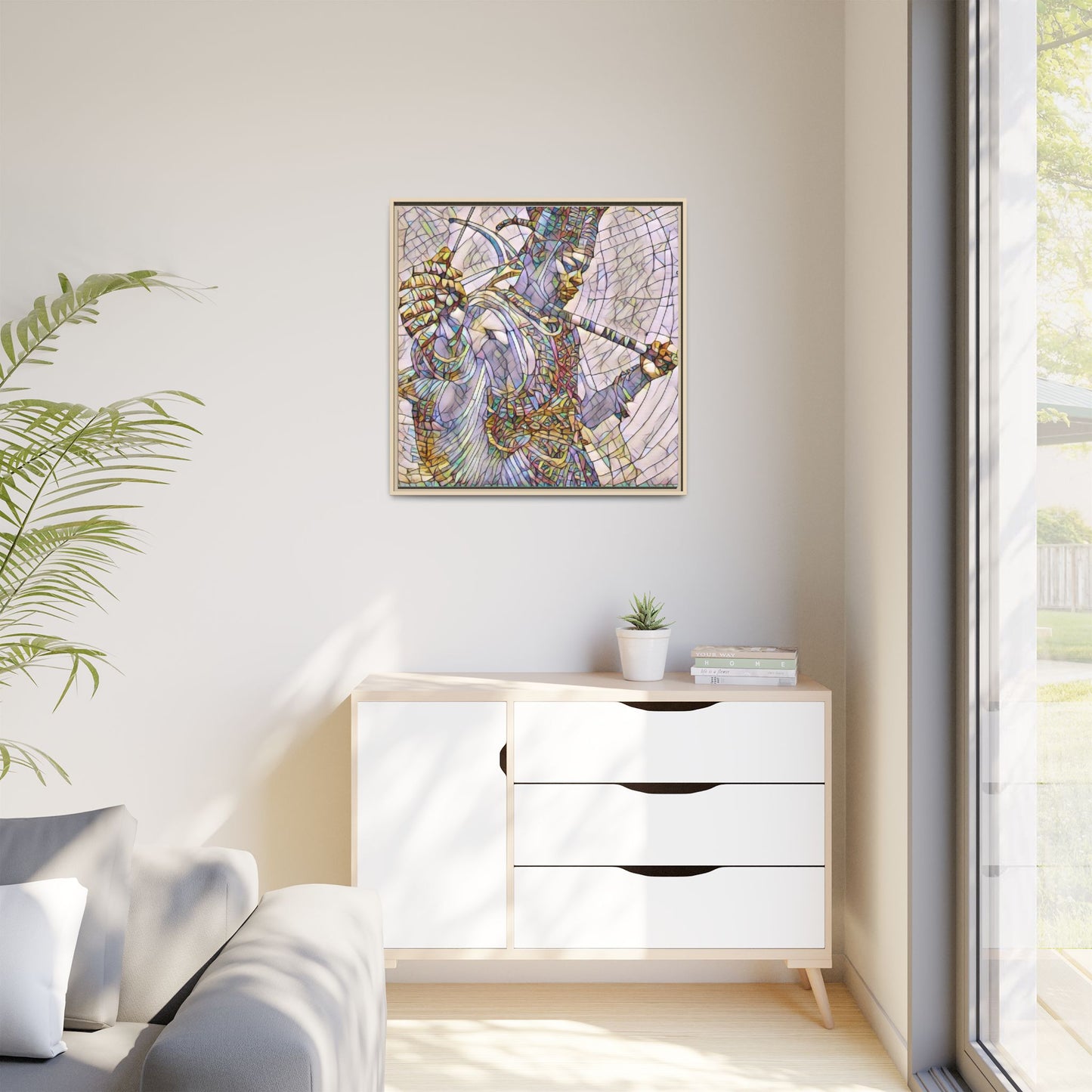 Egyptian God Mosaic Matte Canvas Framed Art