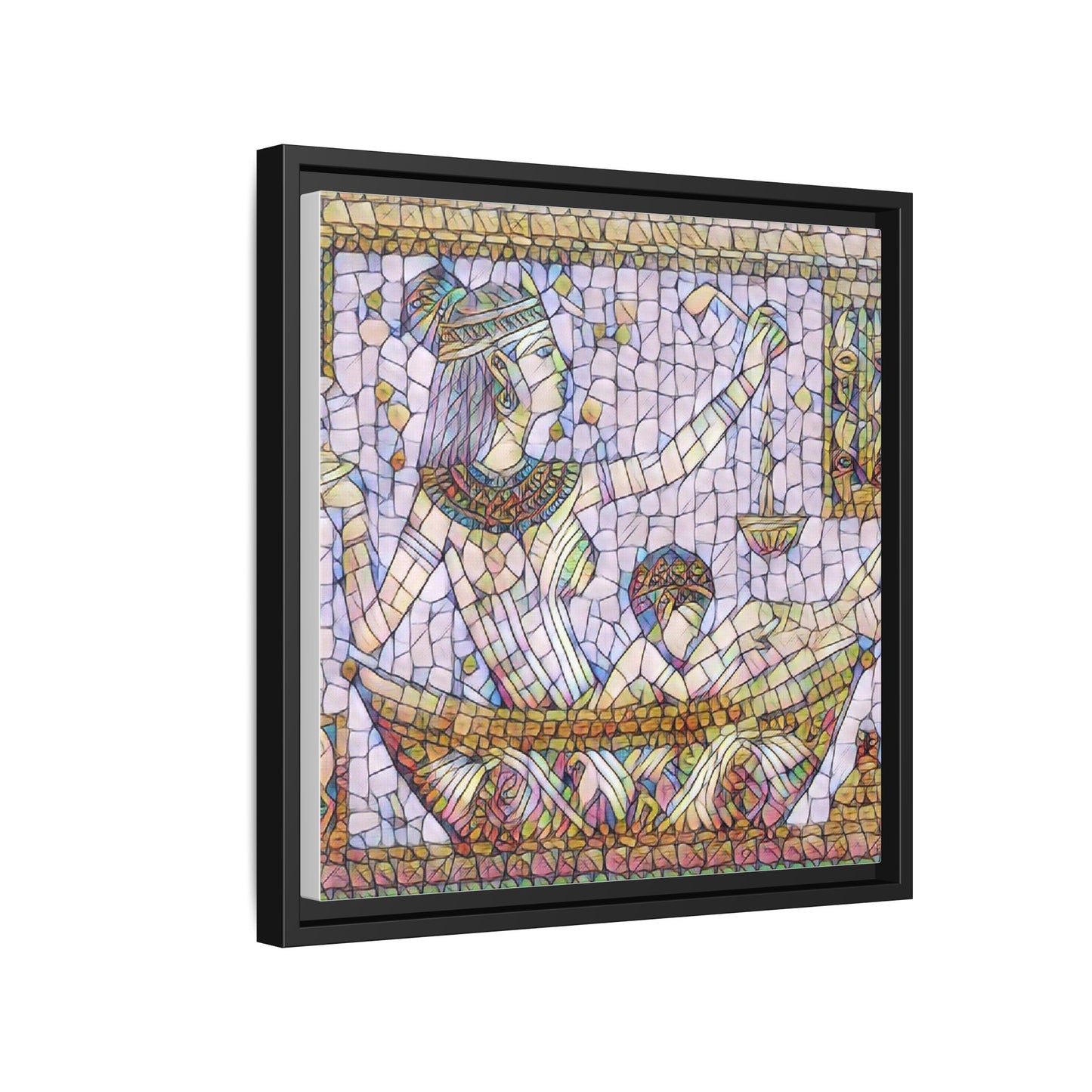 Egyptian Mosaic Goddess Matte Canvas Print (Framed)
