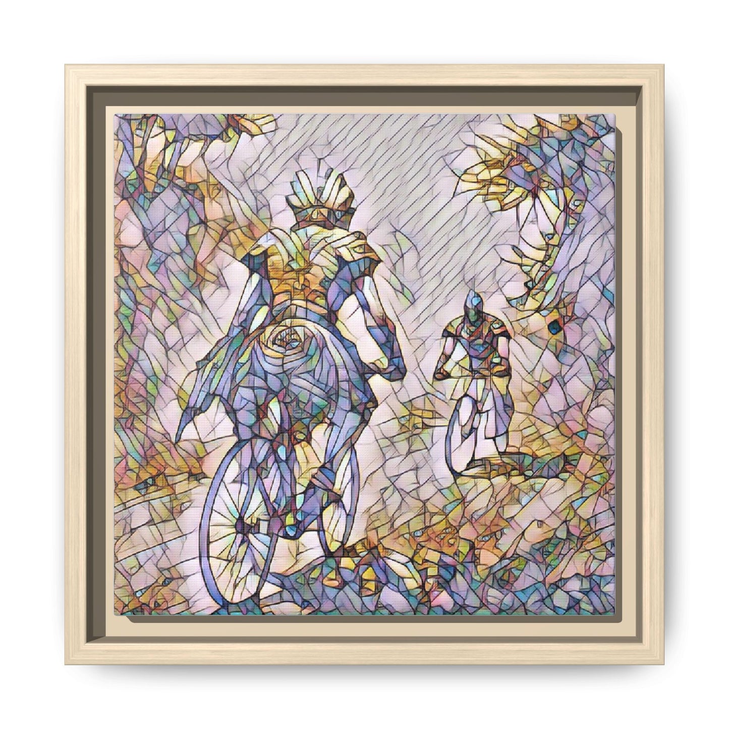 Cycling Art Print — Framed Matte Canvas Wall Art