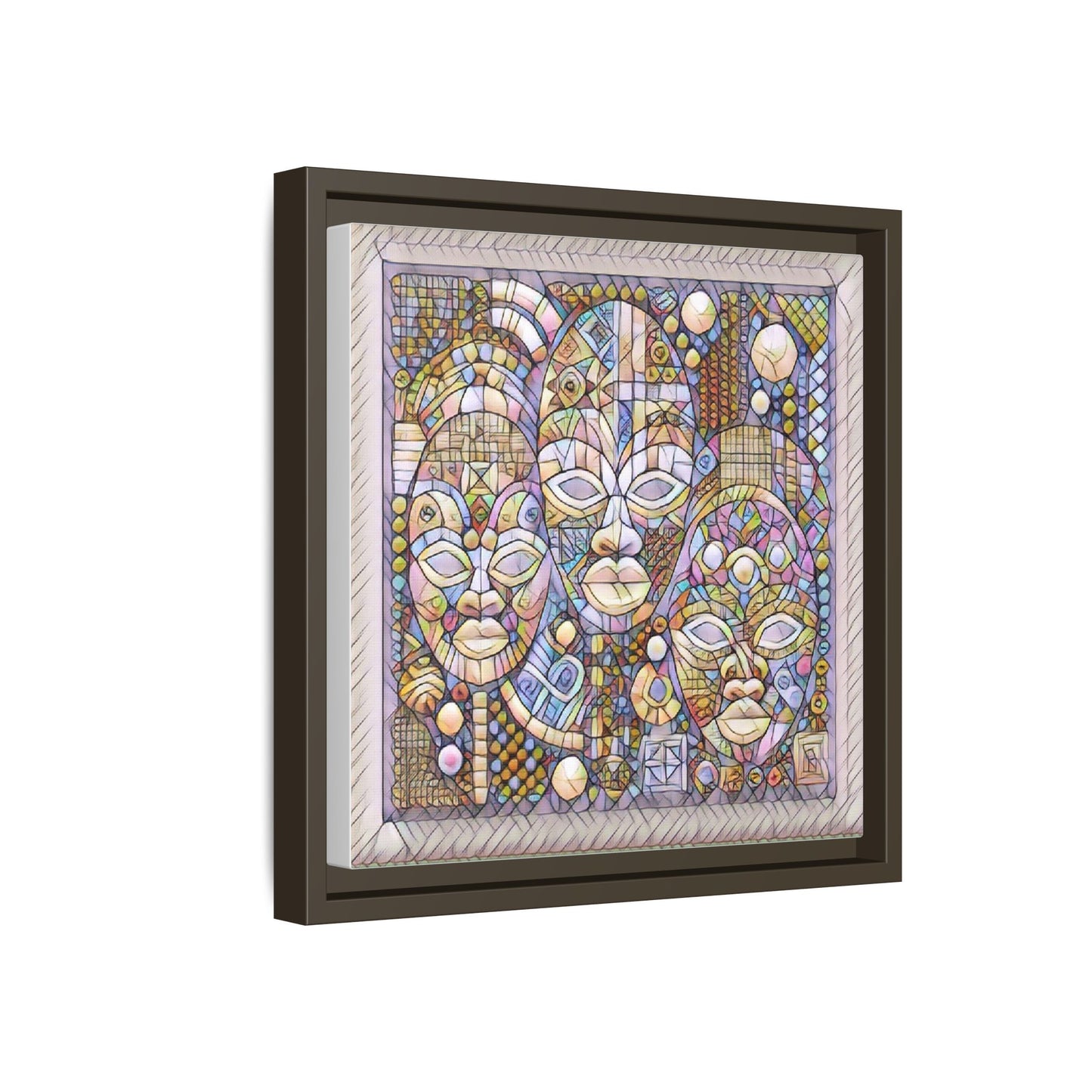 Abstract African Mask Art — Framed Matte Canvas Wall Art