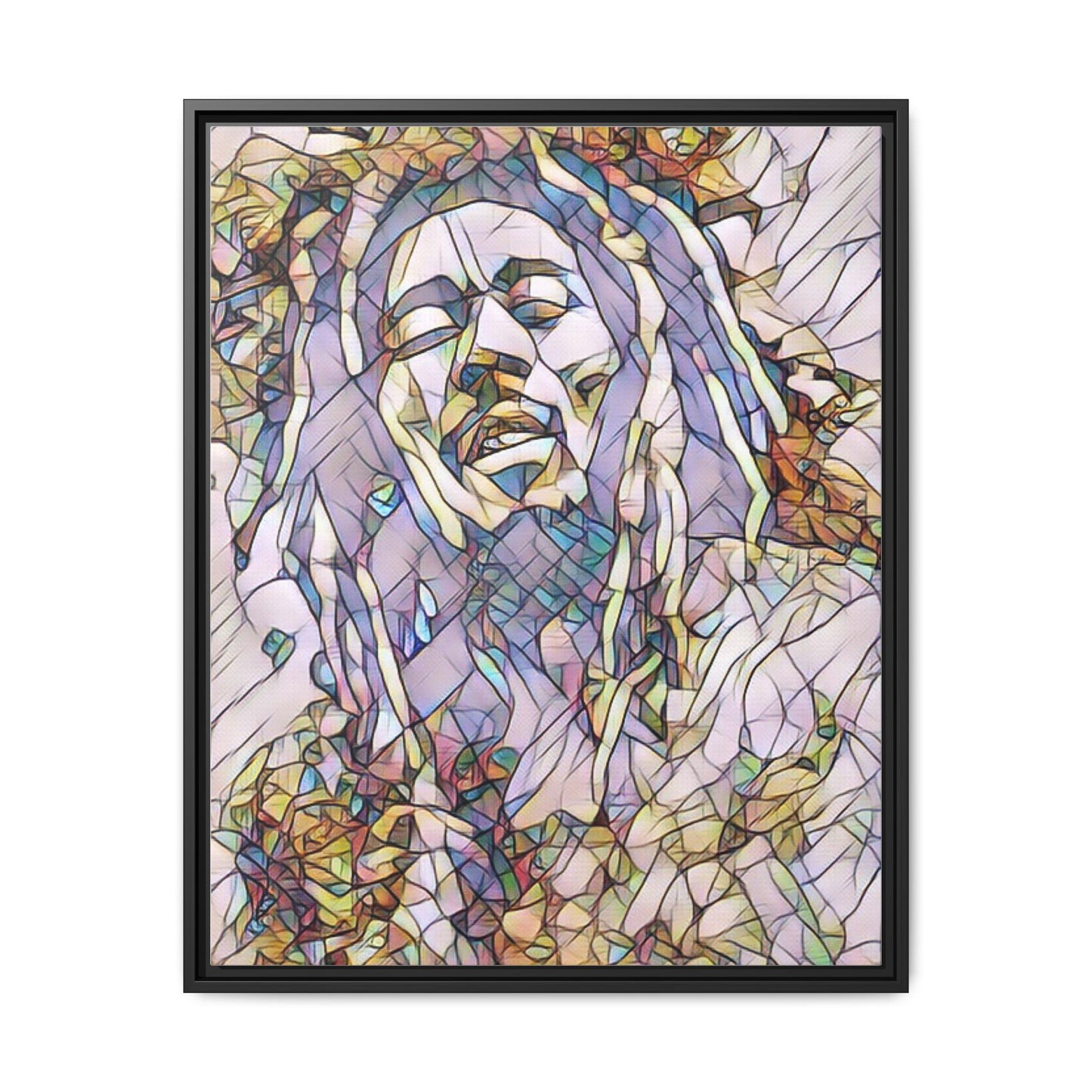 Abstract Multicolor Portrait Matte Canvas Framed Wall Art