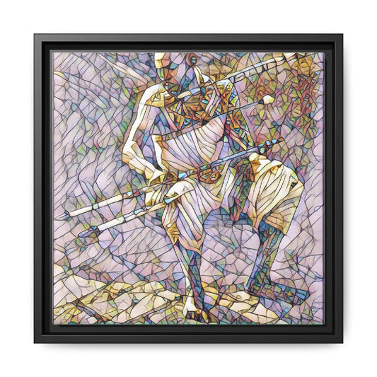 Framed Matte Canvas - Abstract Tribal Dancer Art