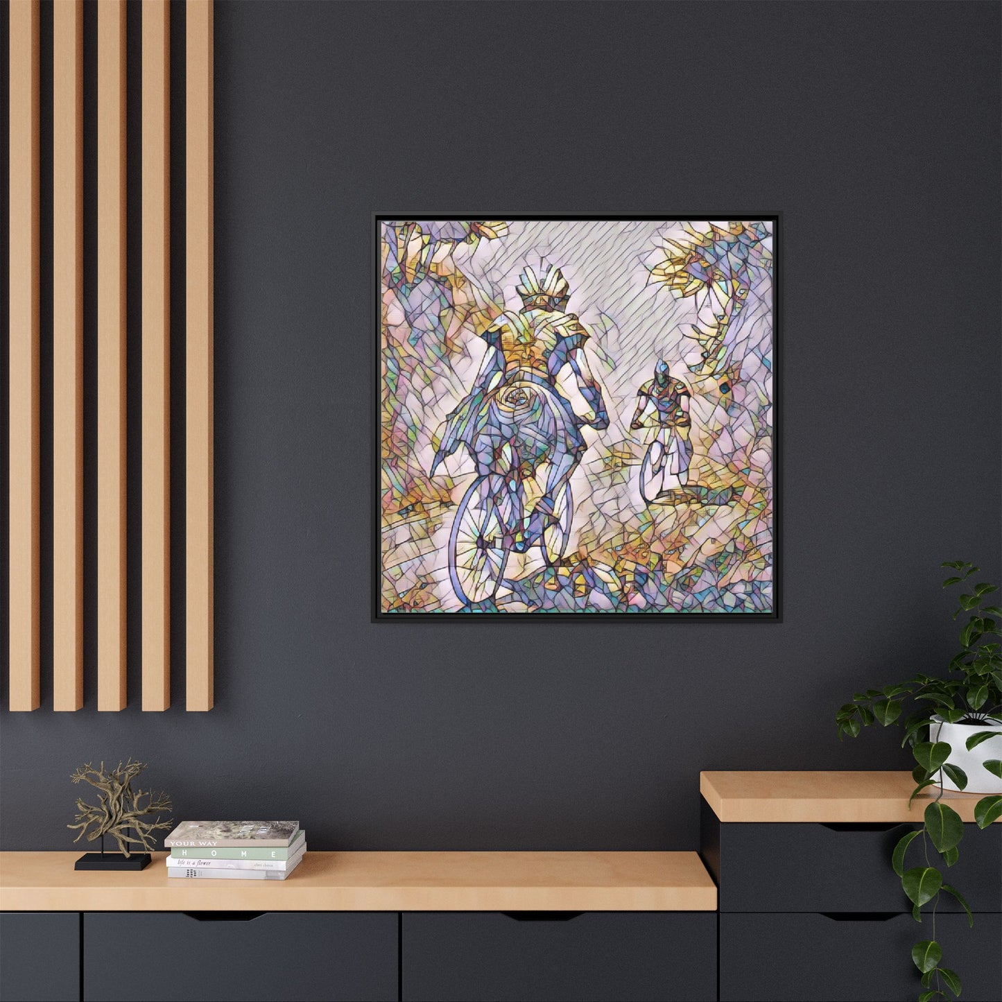Cycling Art Print — Framed Matte Canvas Wall Art