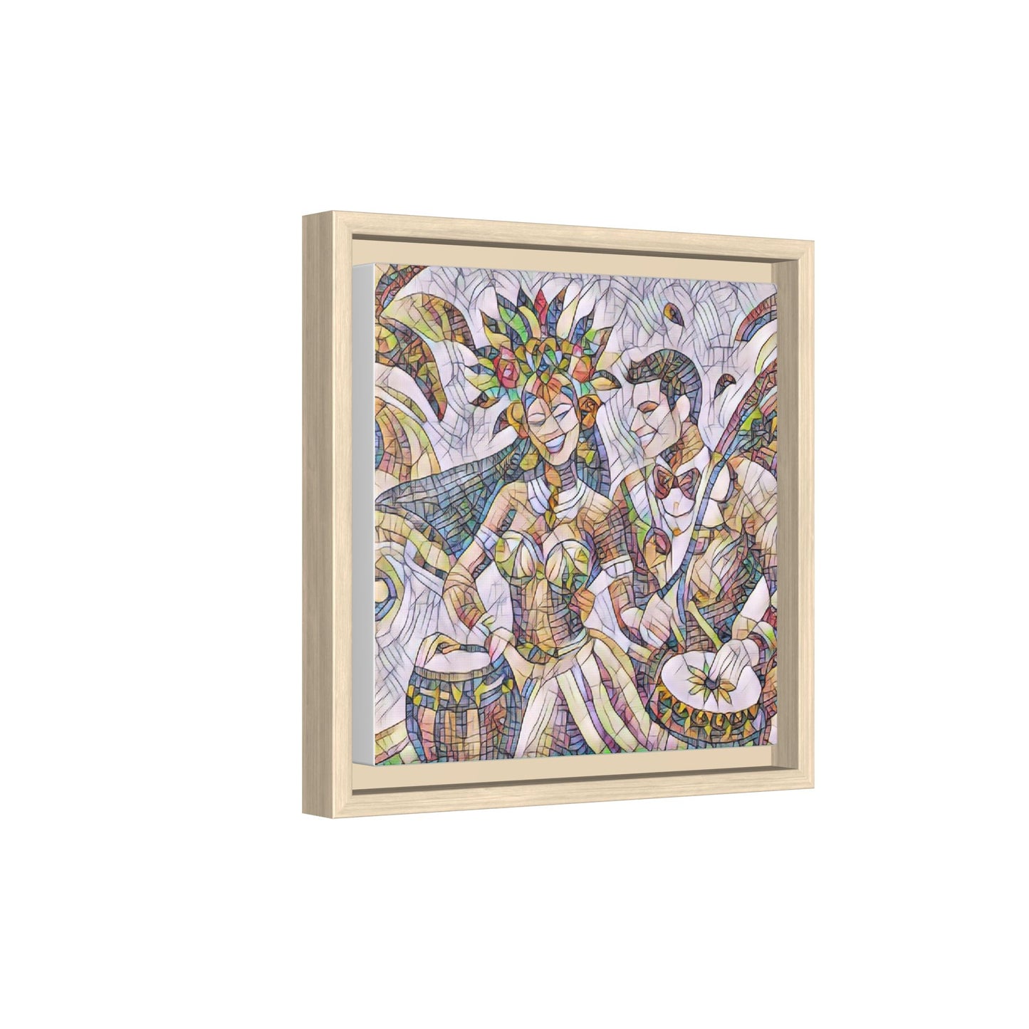 Carnival Samba Dancers Framed Canvas Art — Colorful Brazilian Festival Wall Decor