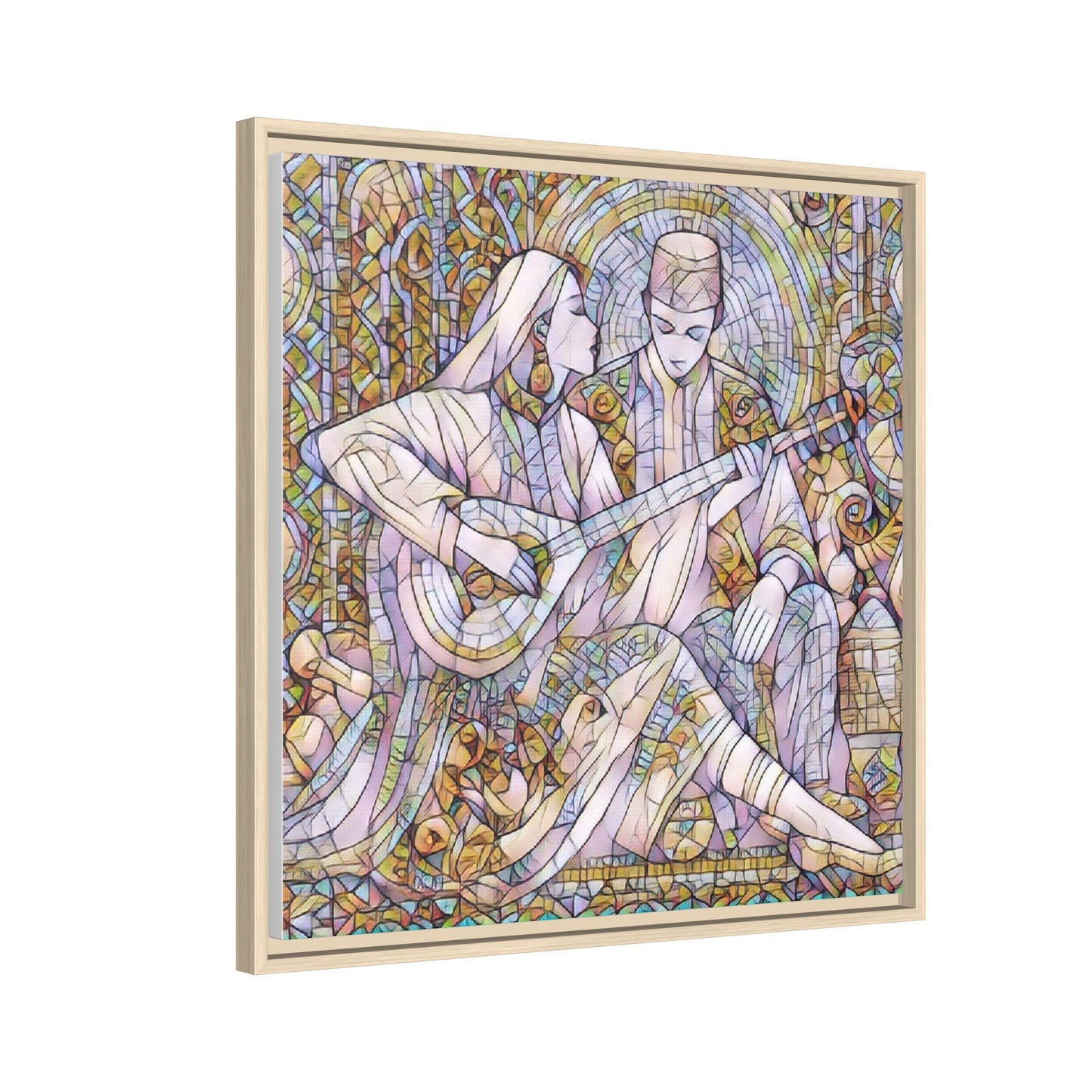 Love Song Serenade - Framed Canvas Wall Art | Guitar Player Romantic Print