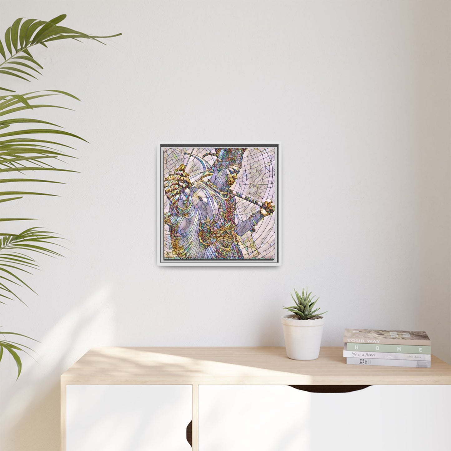 Egyptian God Mosaic Matte Canvas Framed Art