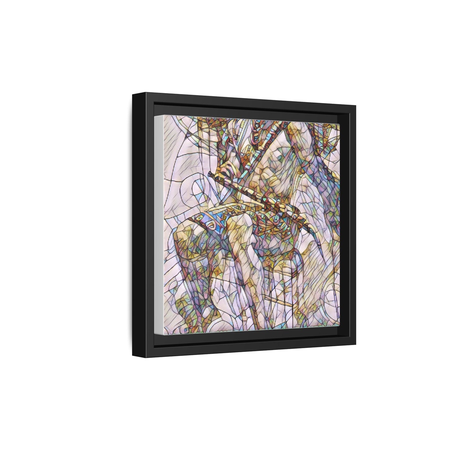 Framed Abstract Musician Canvas Art — Multi‑Color Jazz Saxophone Print
