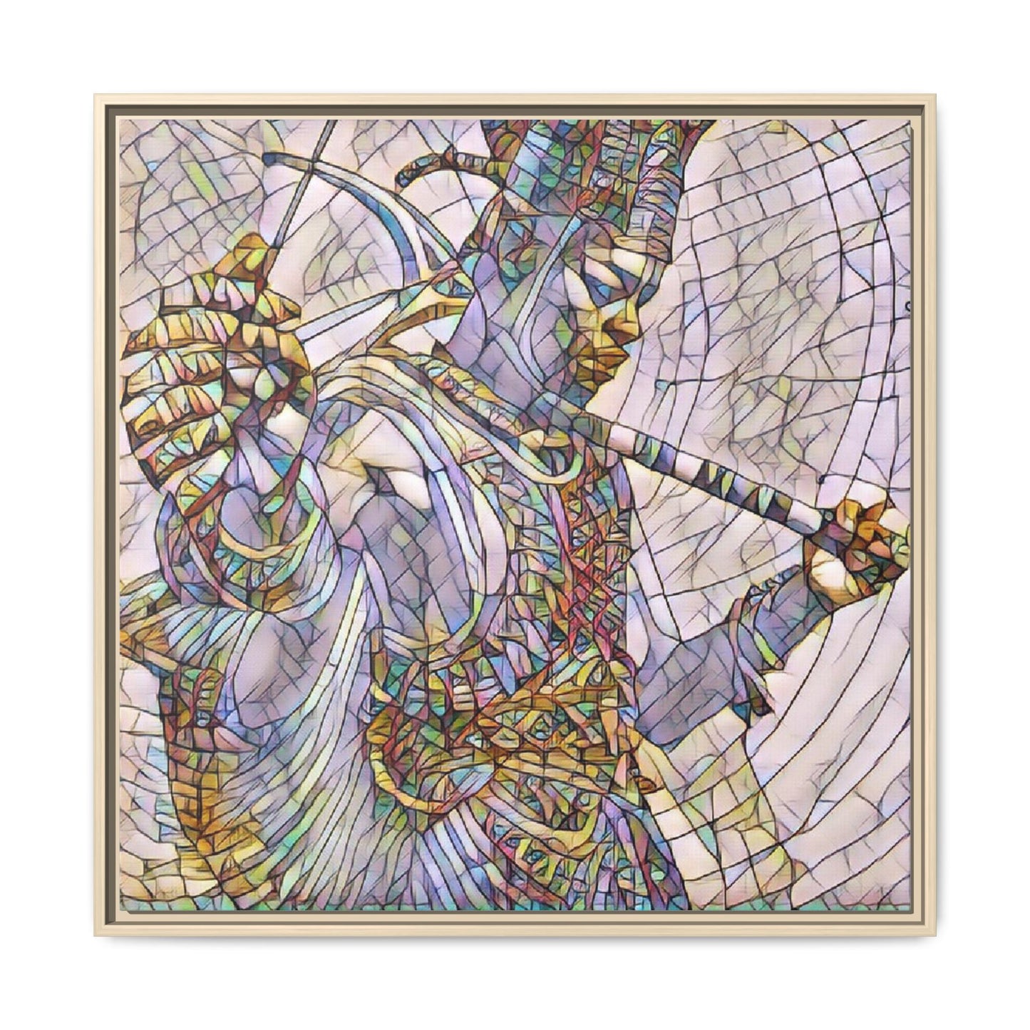 Egyptian God Mosaic Matte Canvas Framed Art