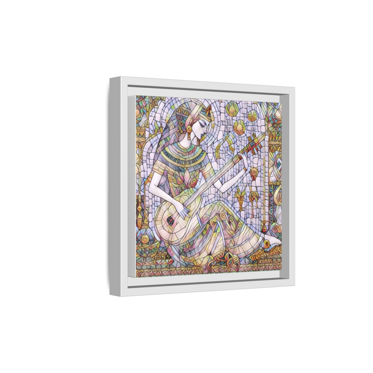 Egyptian Muse Mosaic Matte Canvas Framed Wall Art