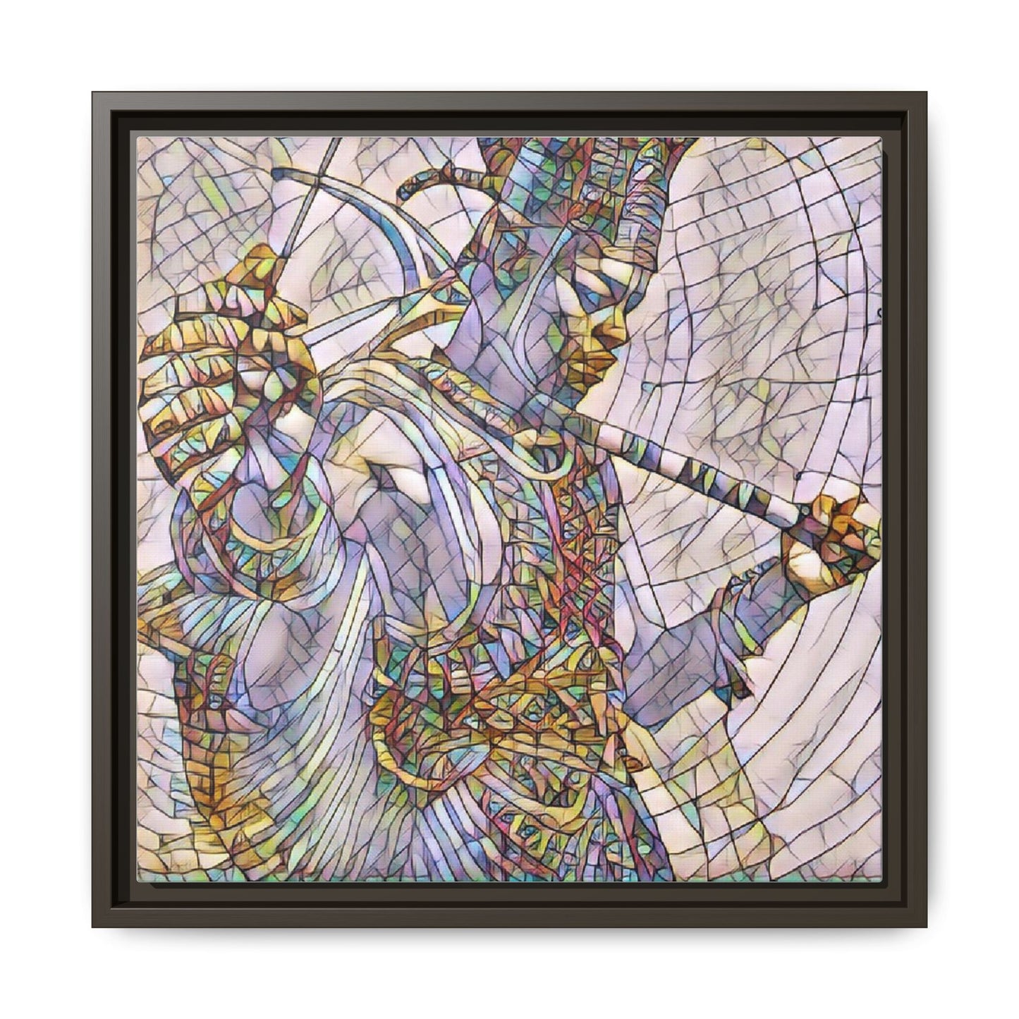 Egyptian God Mosaic Matte Canvas Framed Art