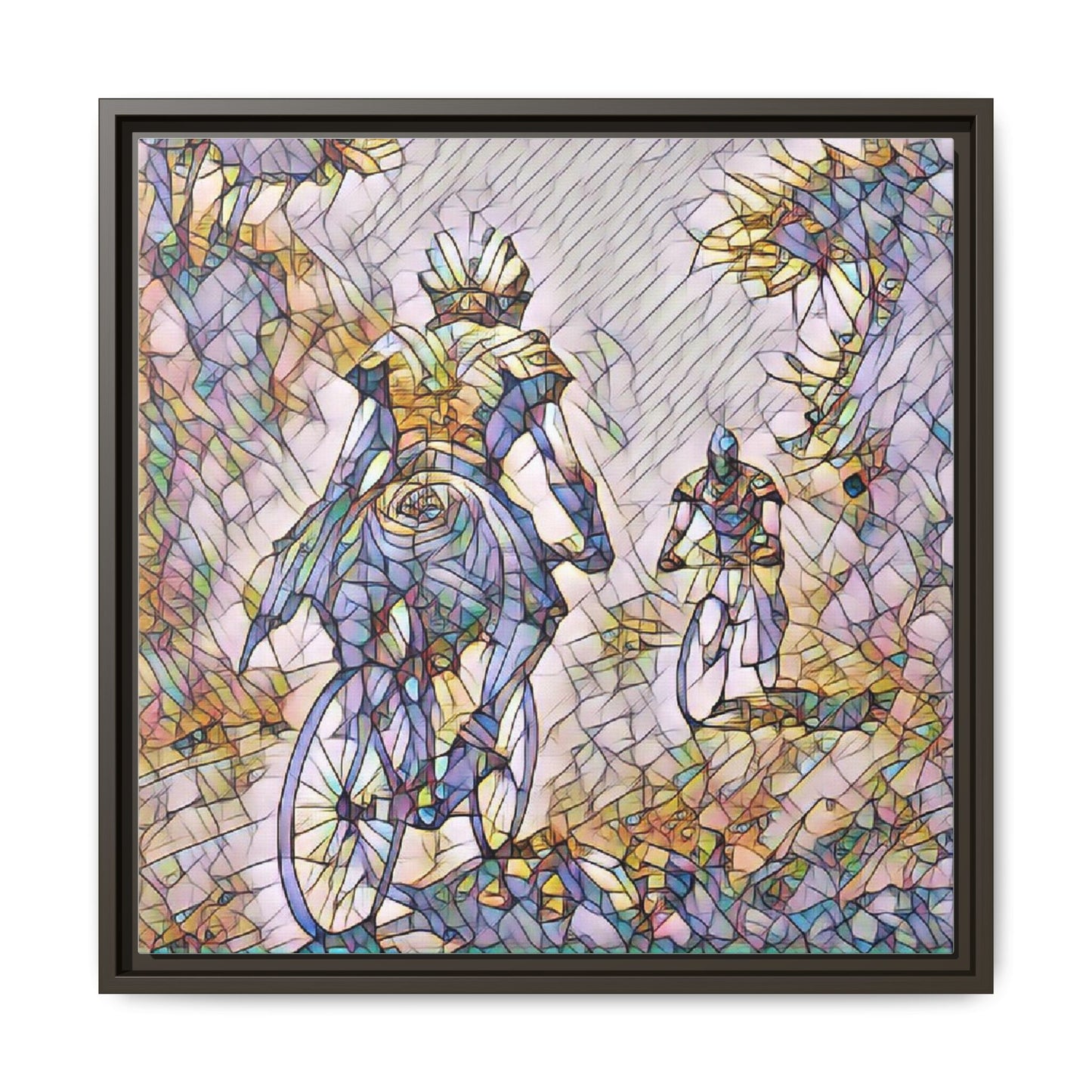 Cycling Art Print — Framed Matte Canvas Wall Art