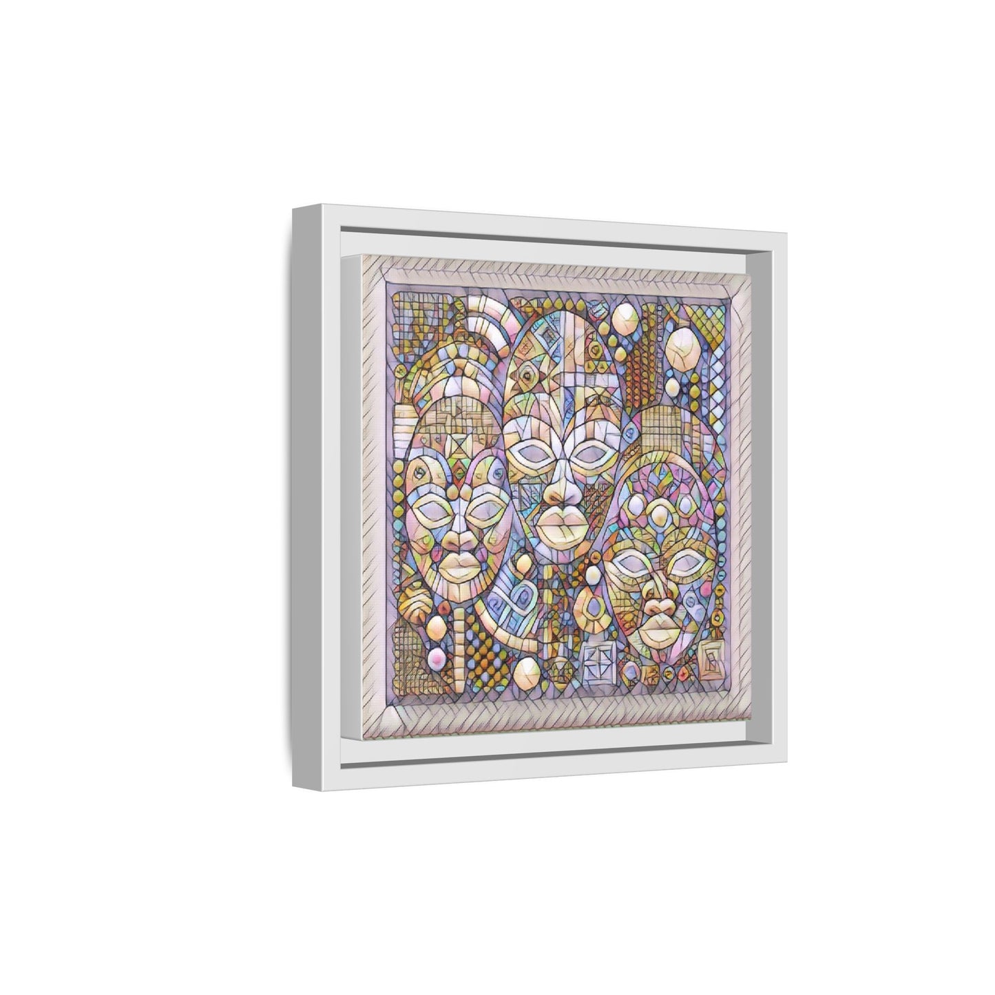 Abstract African Mask Art — Framed Matte Canvas Wall Art