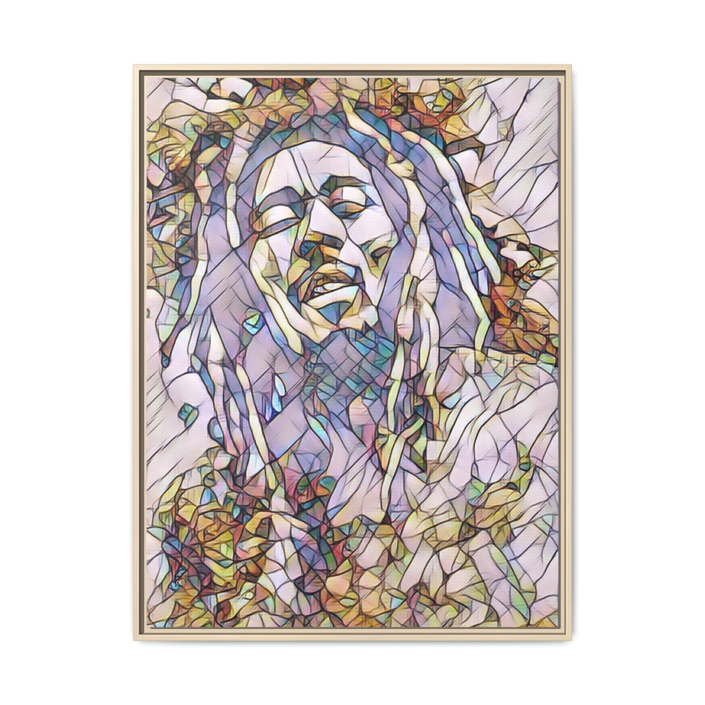 Abstract Multicolor Portrait Matte Canvas Framed Wall Art