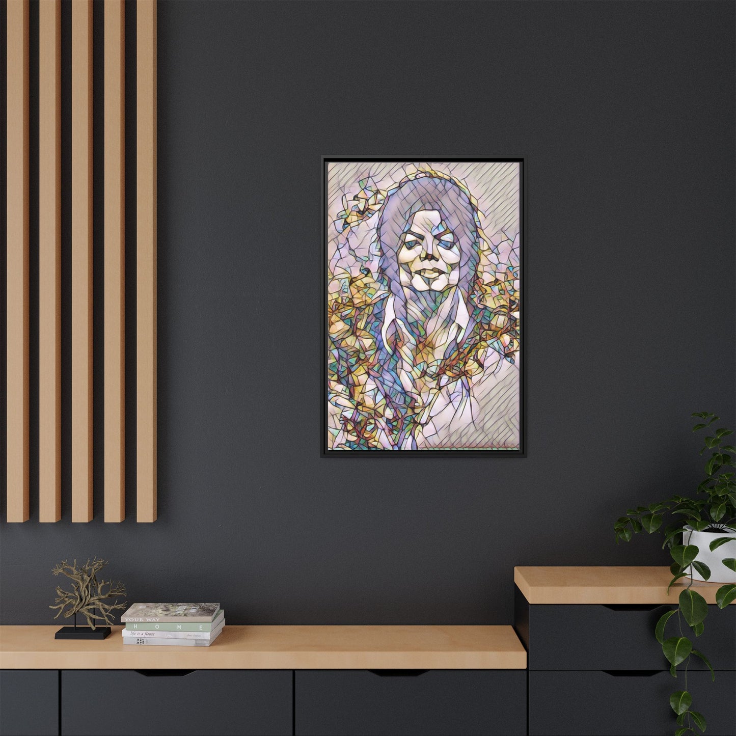 Abstract Stained-Glass Portrait Matte Canvas (Framed)