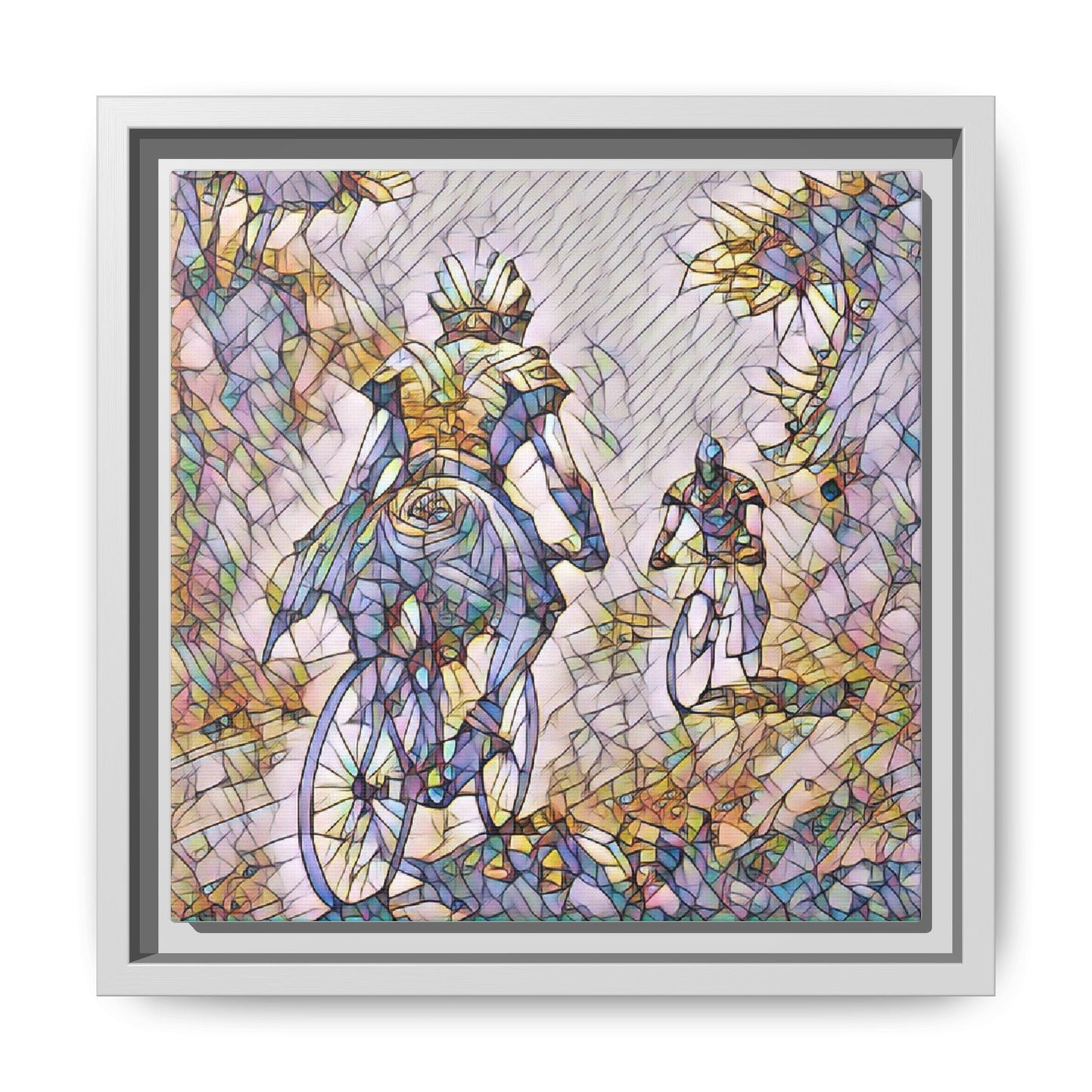 Cycling Art Print — Framed Matte Canvas Wall Art