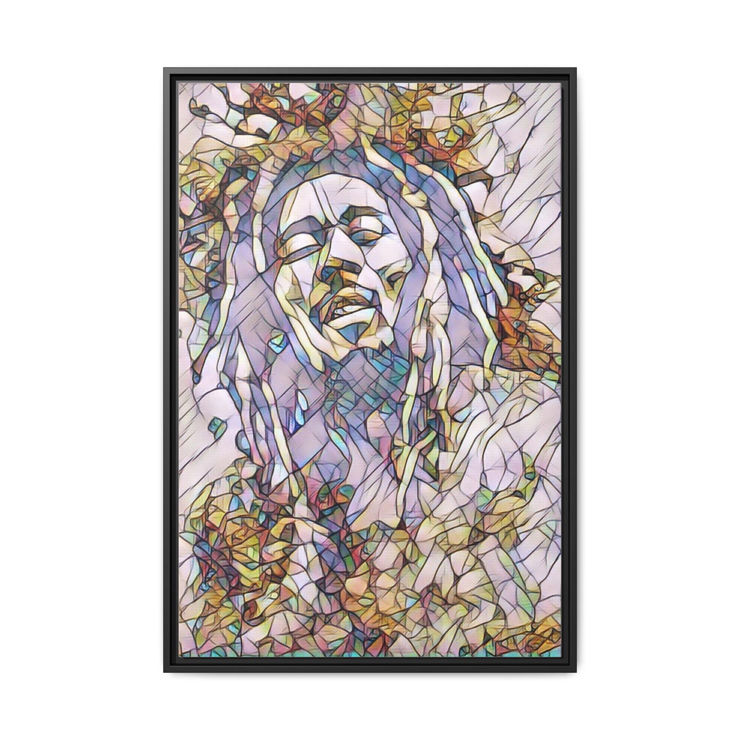 Abstract Multicolor Portrait Matte Canvas Framed Wall Art