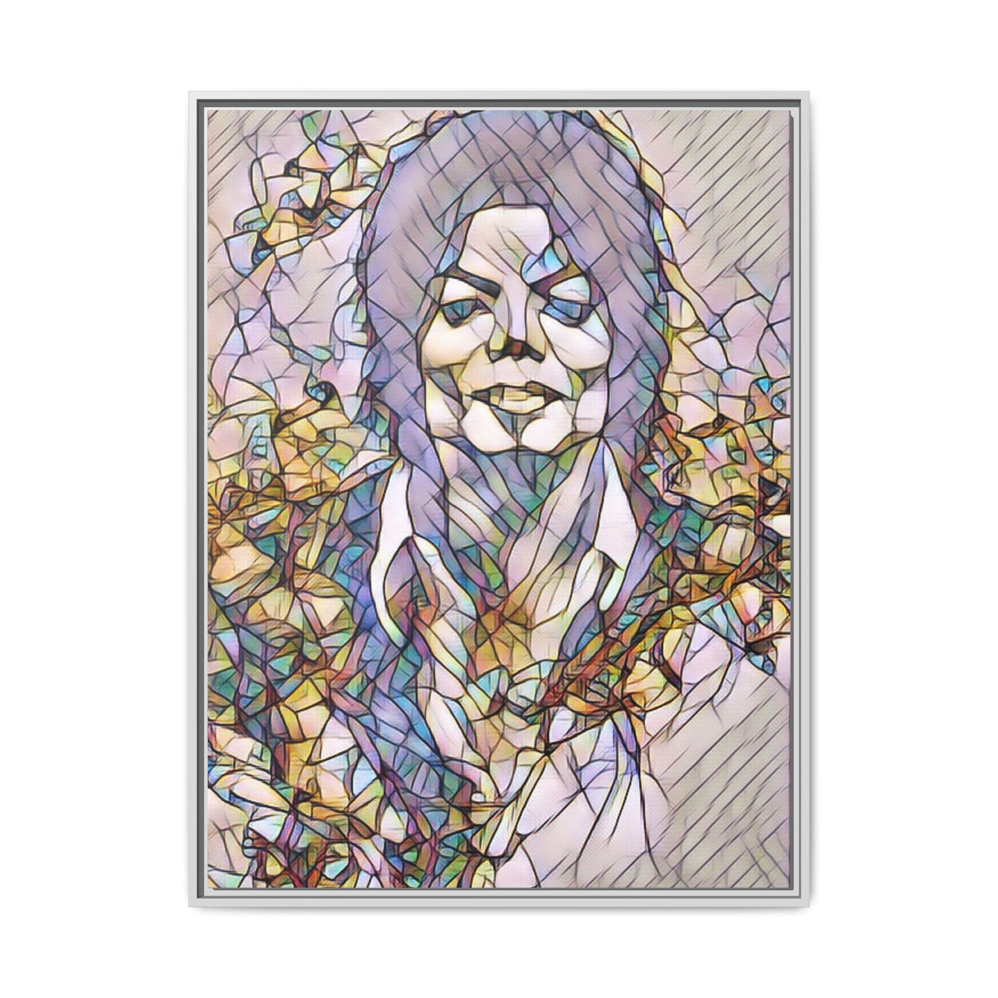 Abstract Stained-Glass Portrait Matte Canvas (Framed)