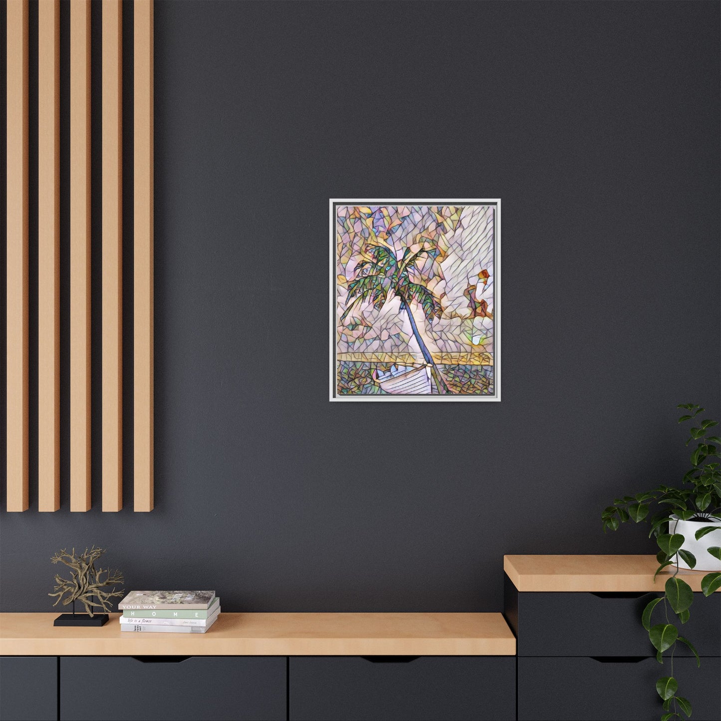 Tropical Palm Canvas Print — Framed Matte Wall Art