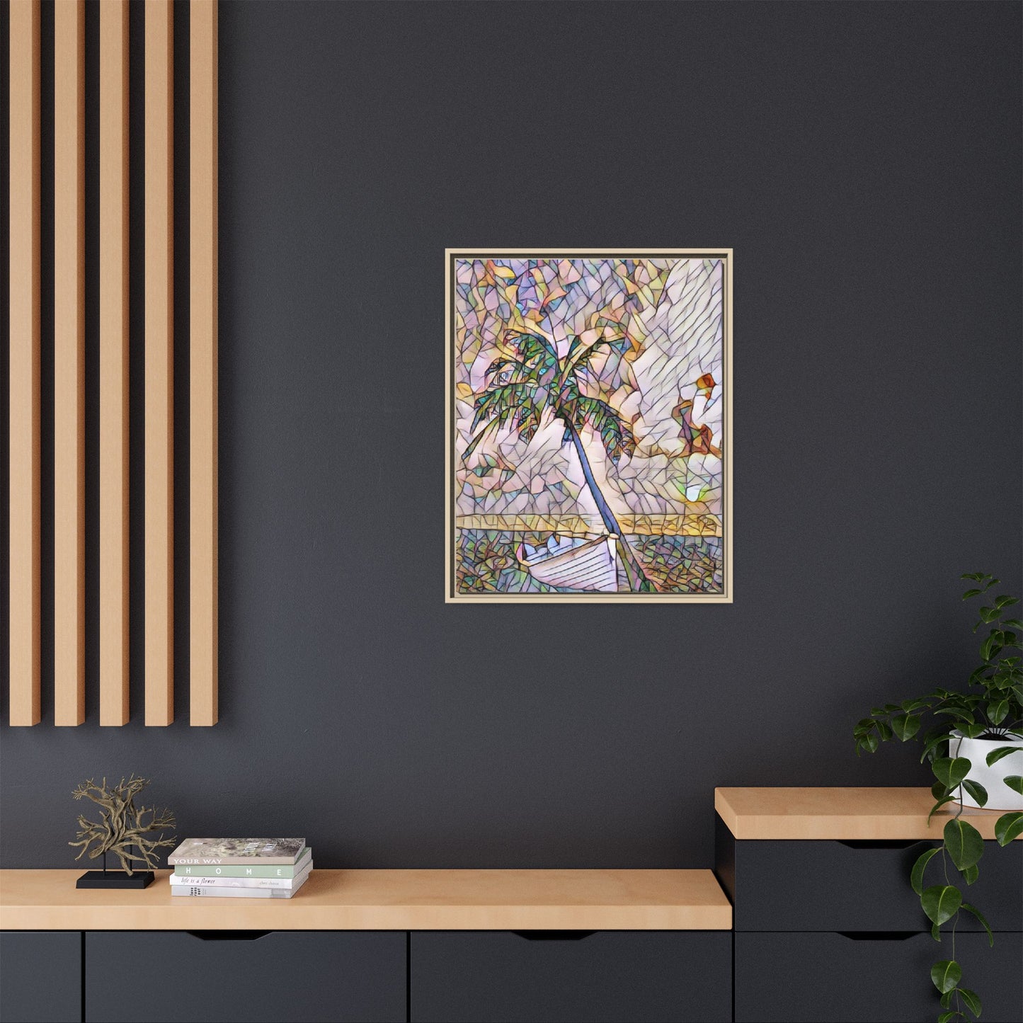Tropical Palm Canvas Print — Framed Matte Wall Art