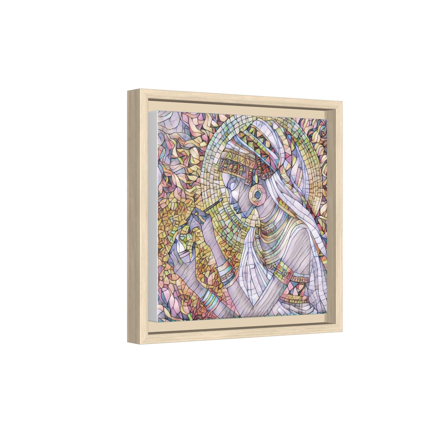 Egyptian Goddess Stained-Glass Matte Canvas (Framed)