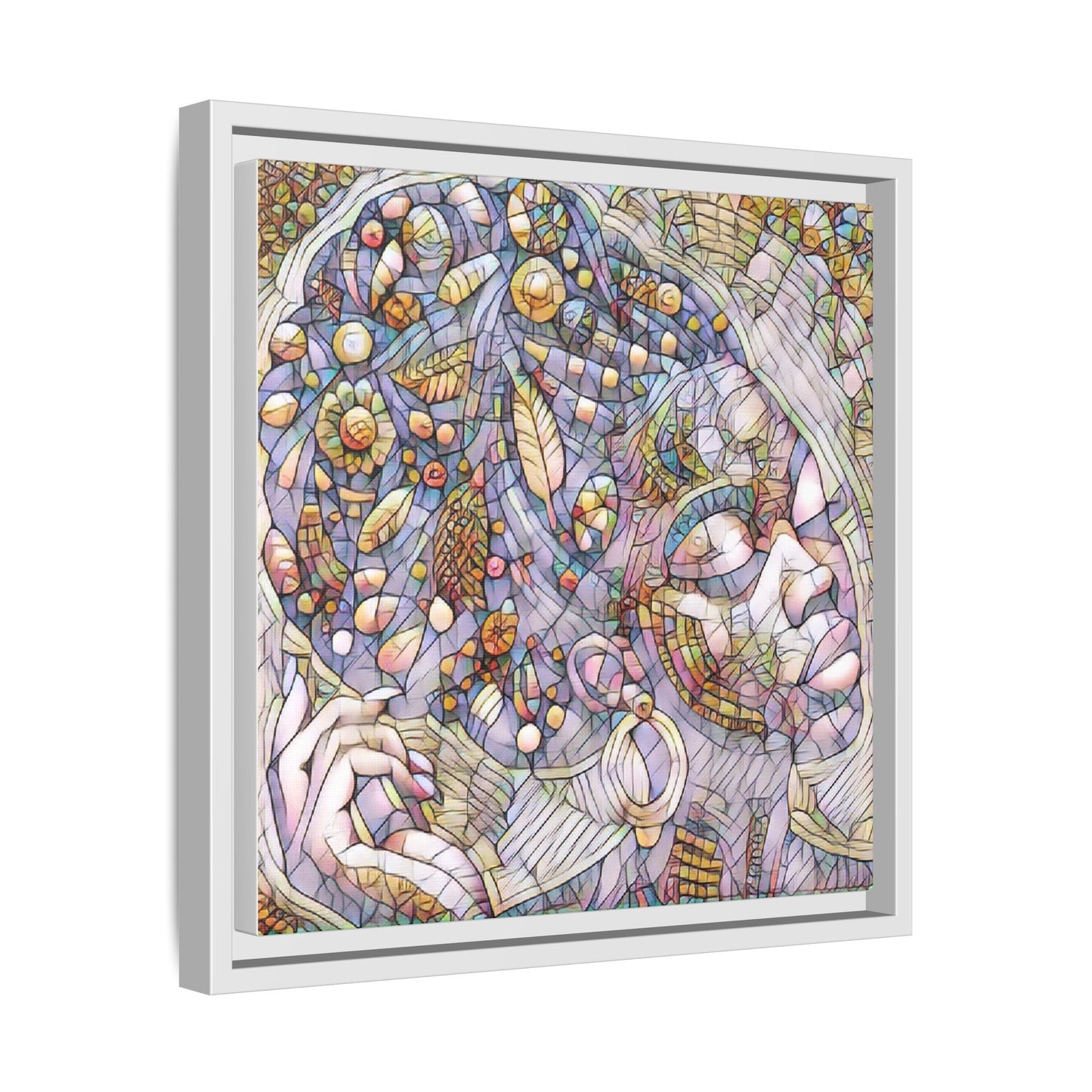 Bohemian Mosaic Woman Matte Canvas Framed Wall Art