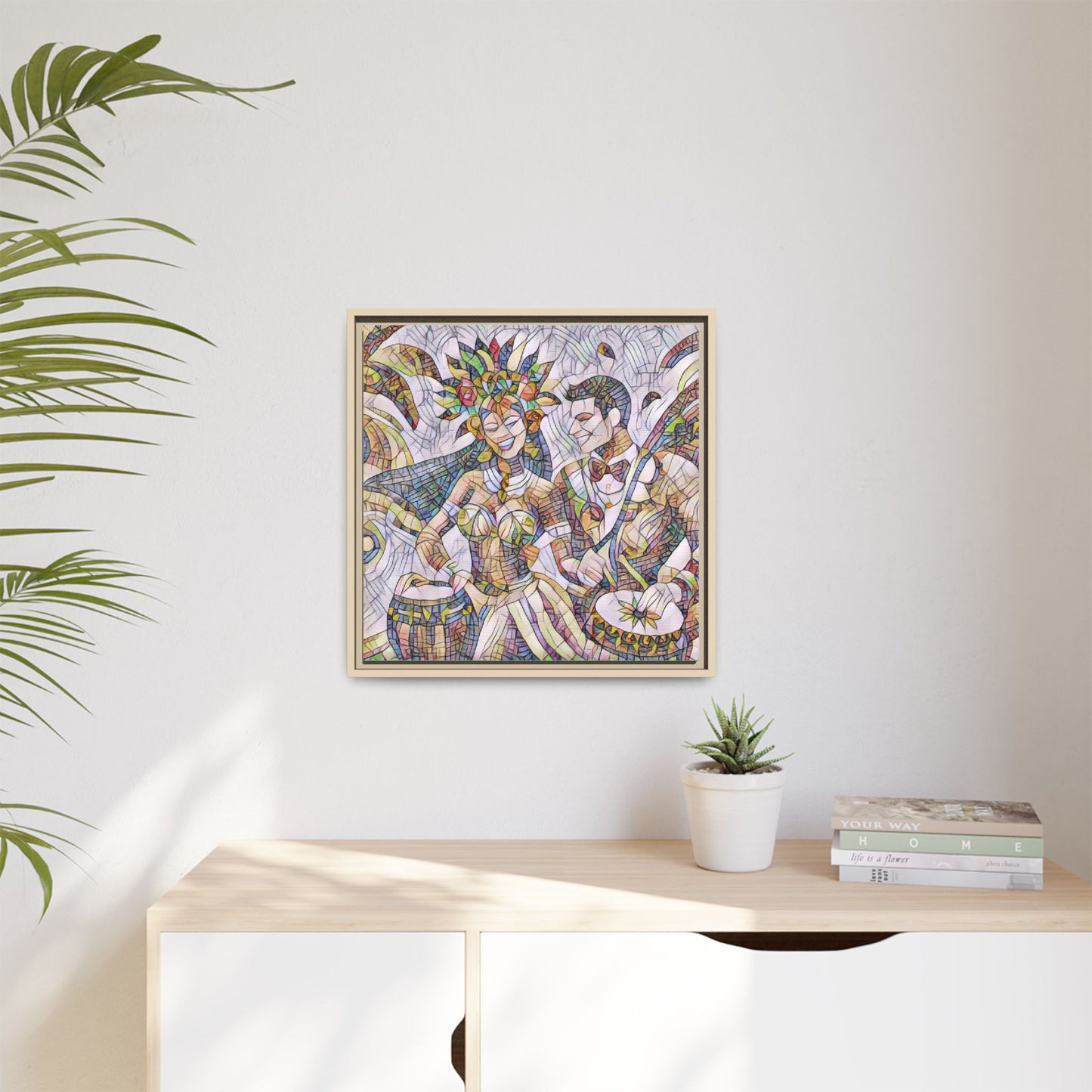 Carnival Samba Dancers Framed Canvas Art — Colorful Brazilian Festival Wall Decor