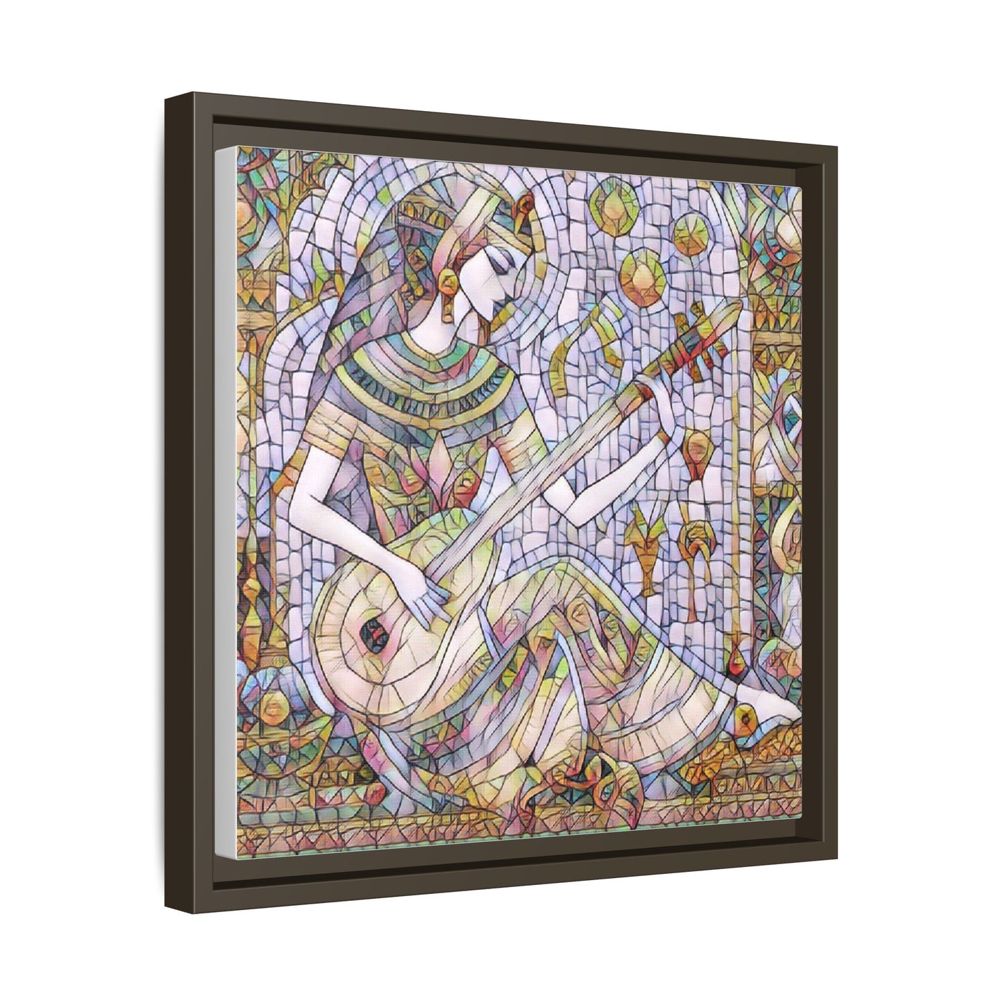 Egyptian Muse Mosaic Matte Canvas Framed Wall Art