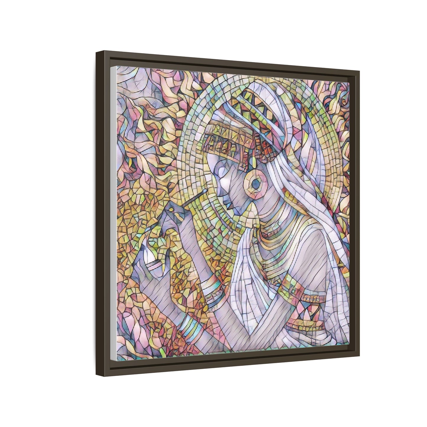Egyptian Goddess Stained-Glass Matte Canvas (Framed)