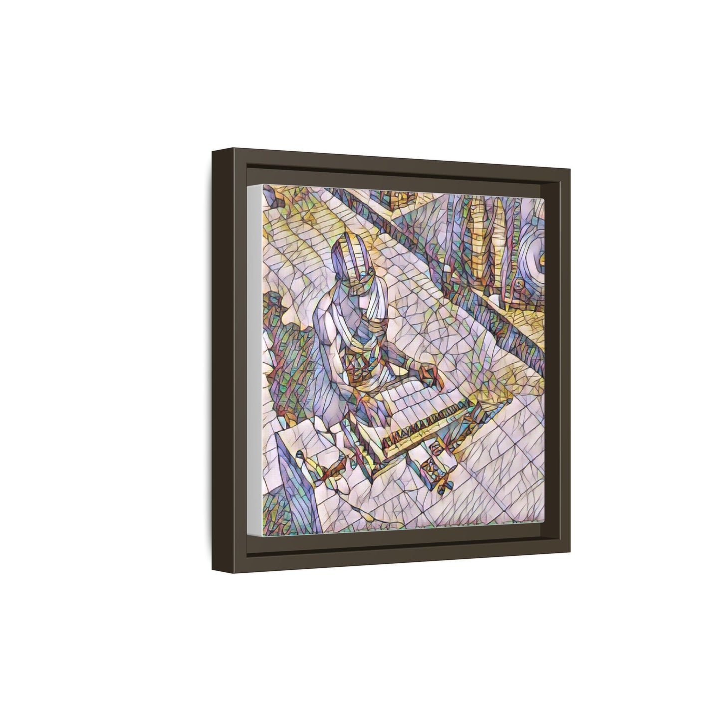 Abstract DJ Skateboarder Matte Framed Canvas – Colorful Urban Music Art Print