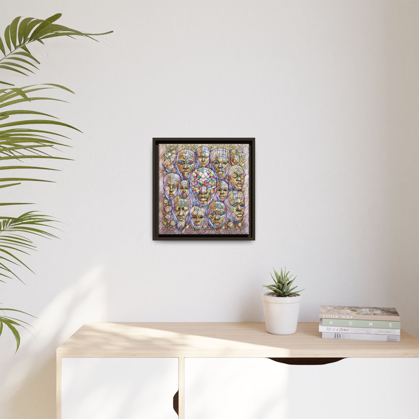 Framed Art Print — Mosaic Faces Matte Canvas