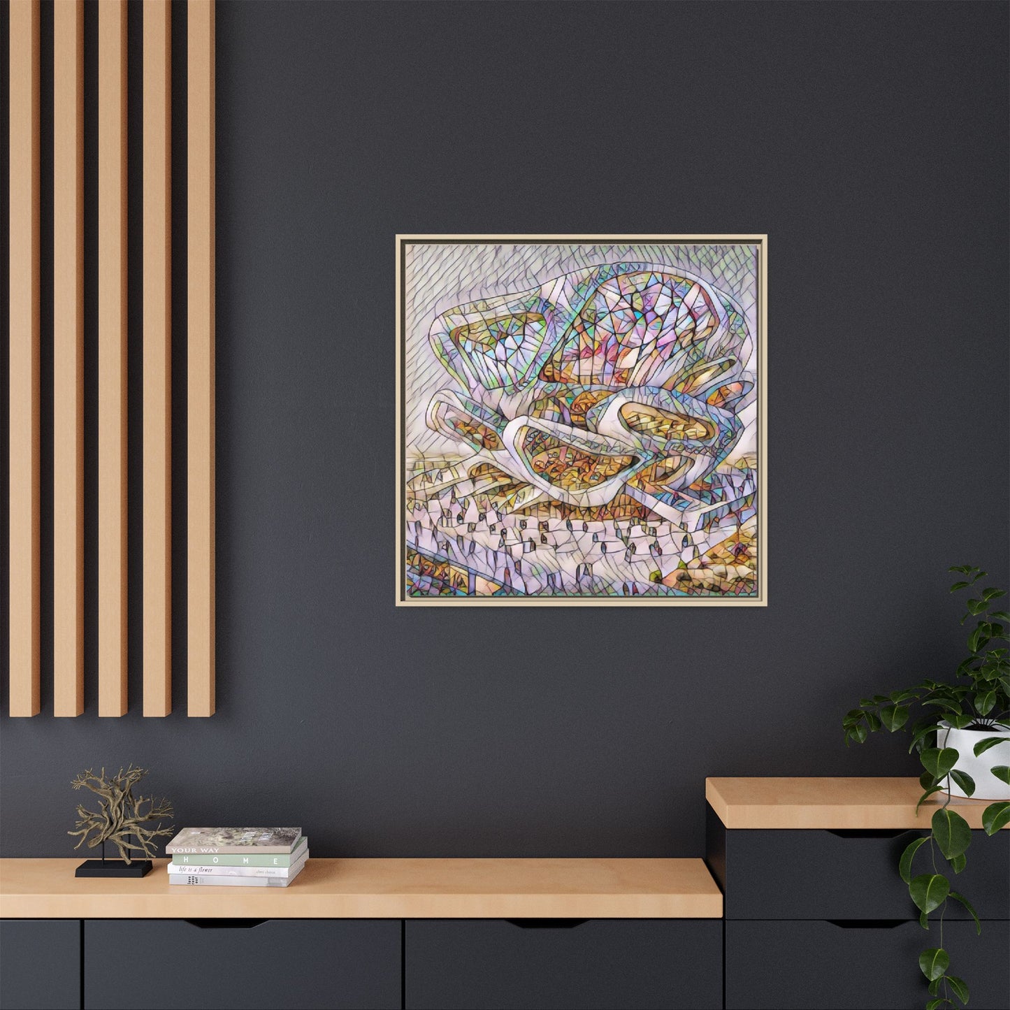 Abstract Colorful Sculpture Matte Canvas Framed Wall Art